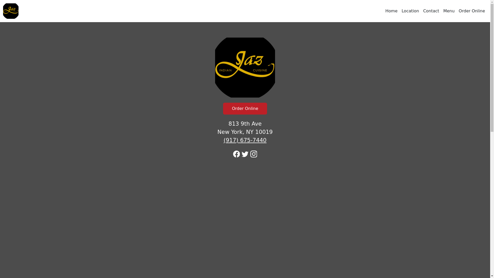 website screenshot of https://jazindiancuisineny.com/