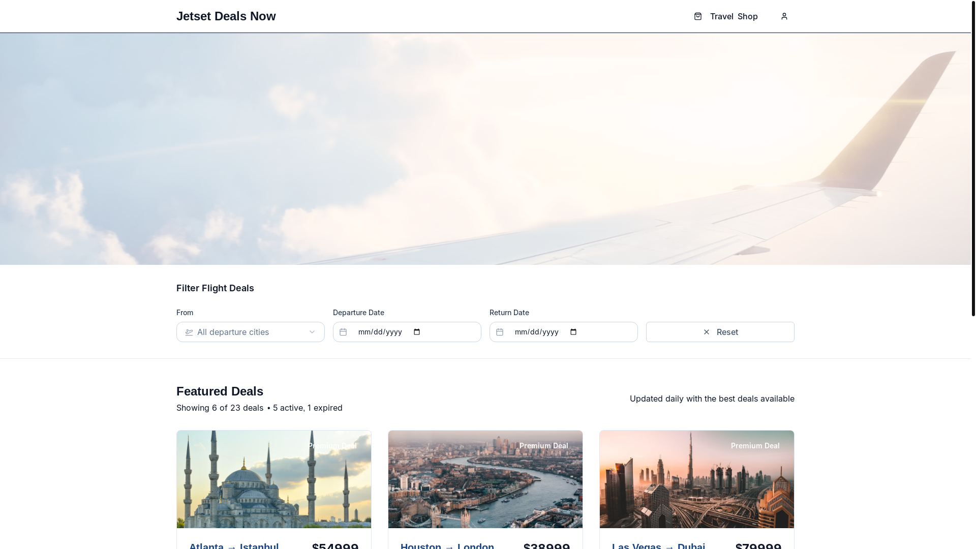 website screenshot of https://jetsetdealsnow.com/
