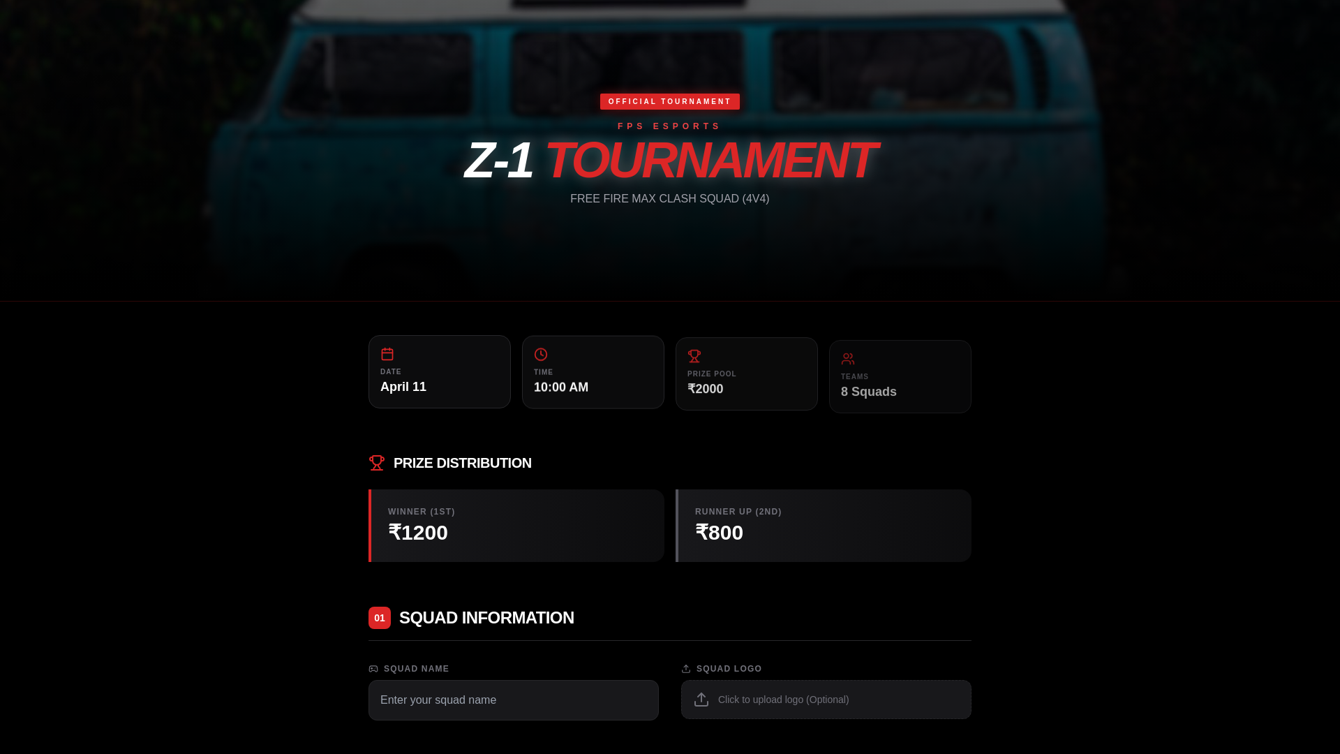 website screenshot of https://fpsesports.in