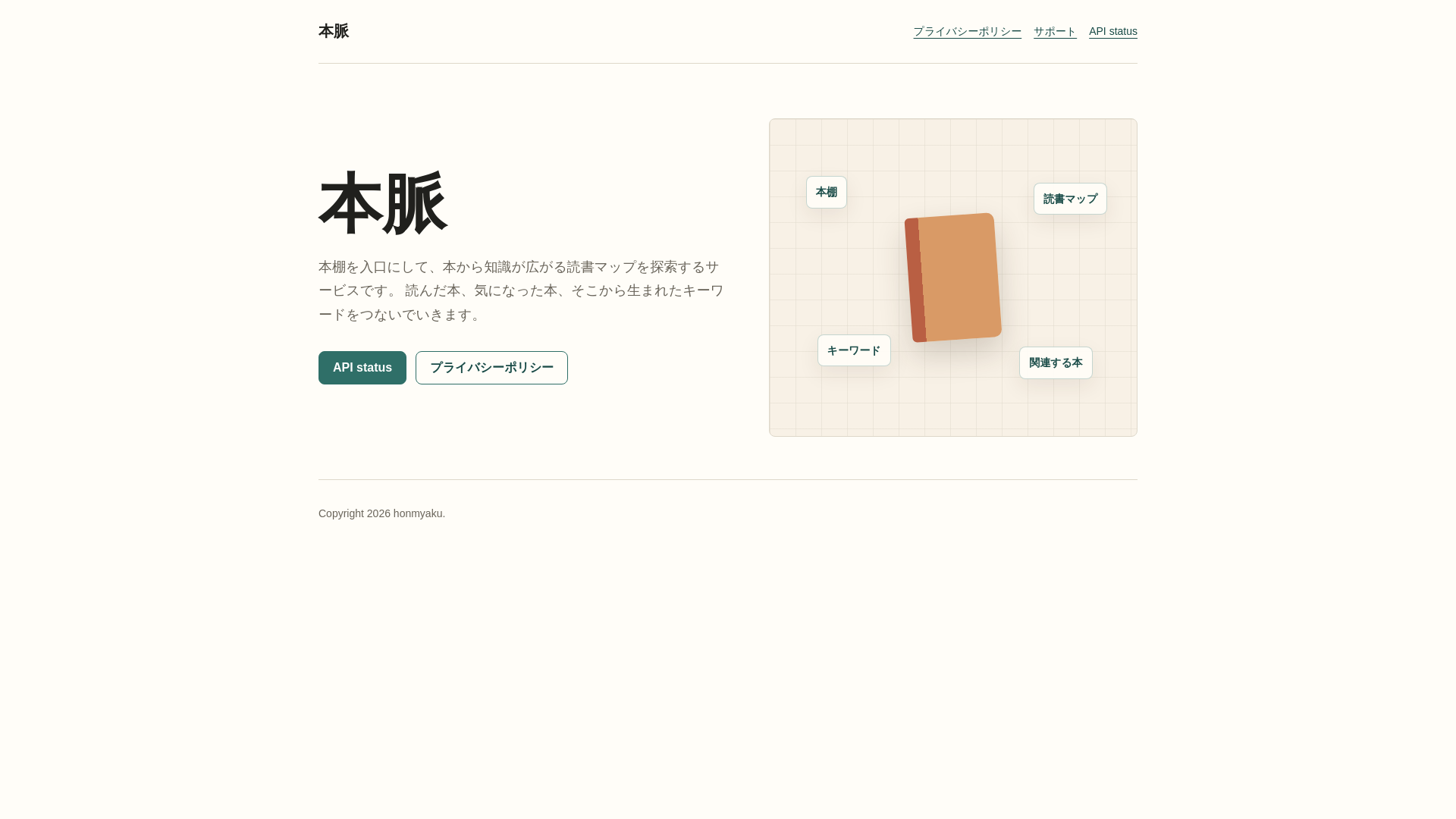website screenshot of https://honmyaku.com/