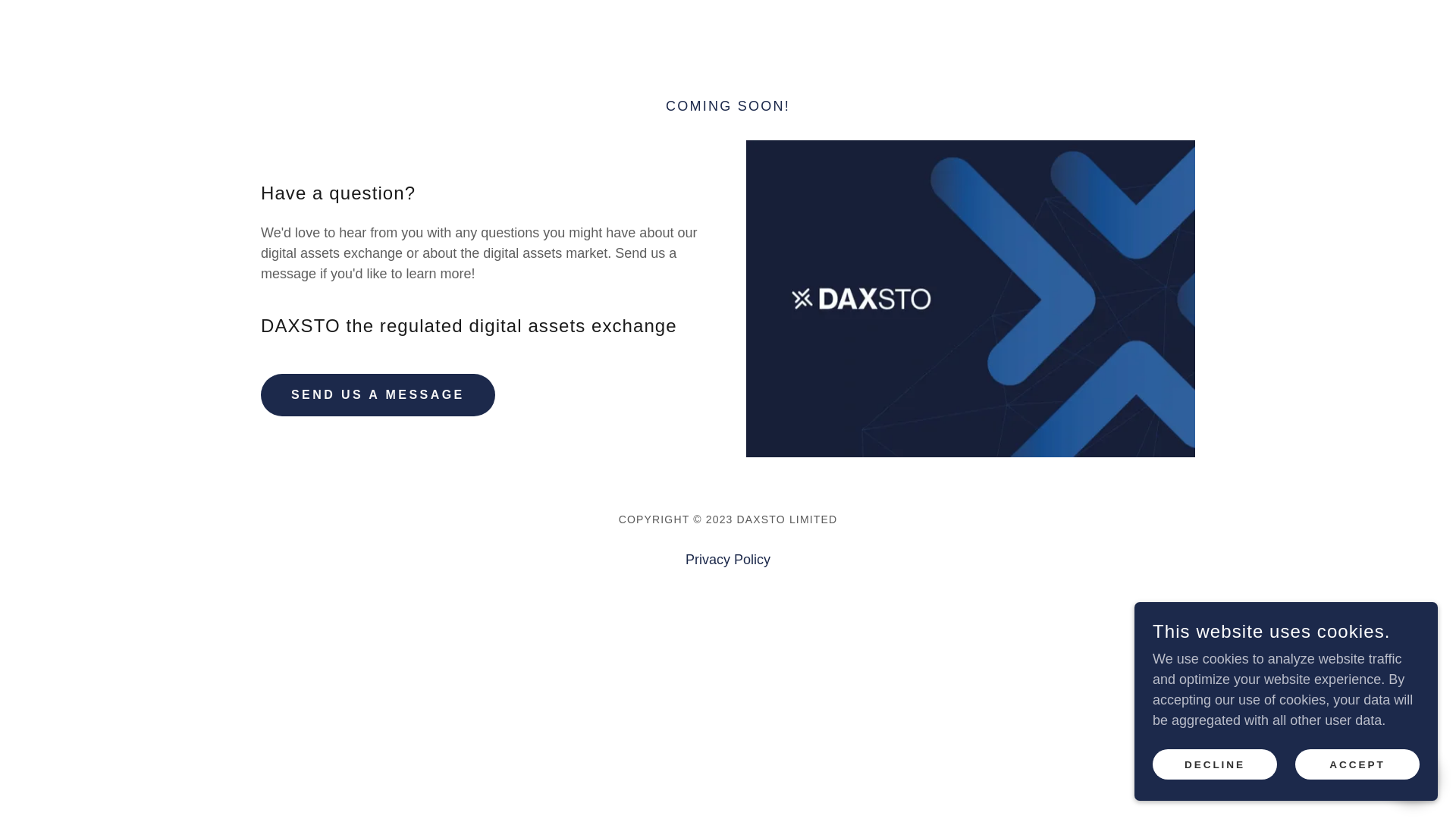 website screenshot of https://daxsto.io