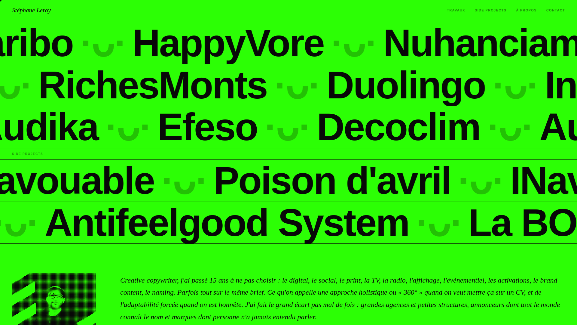 website screenshot of https://stephaneleroy.net/