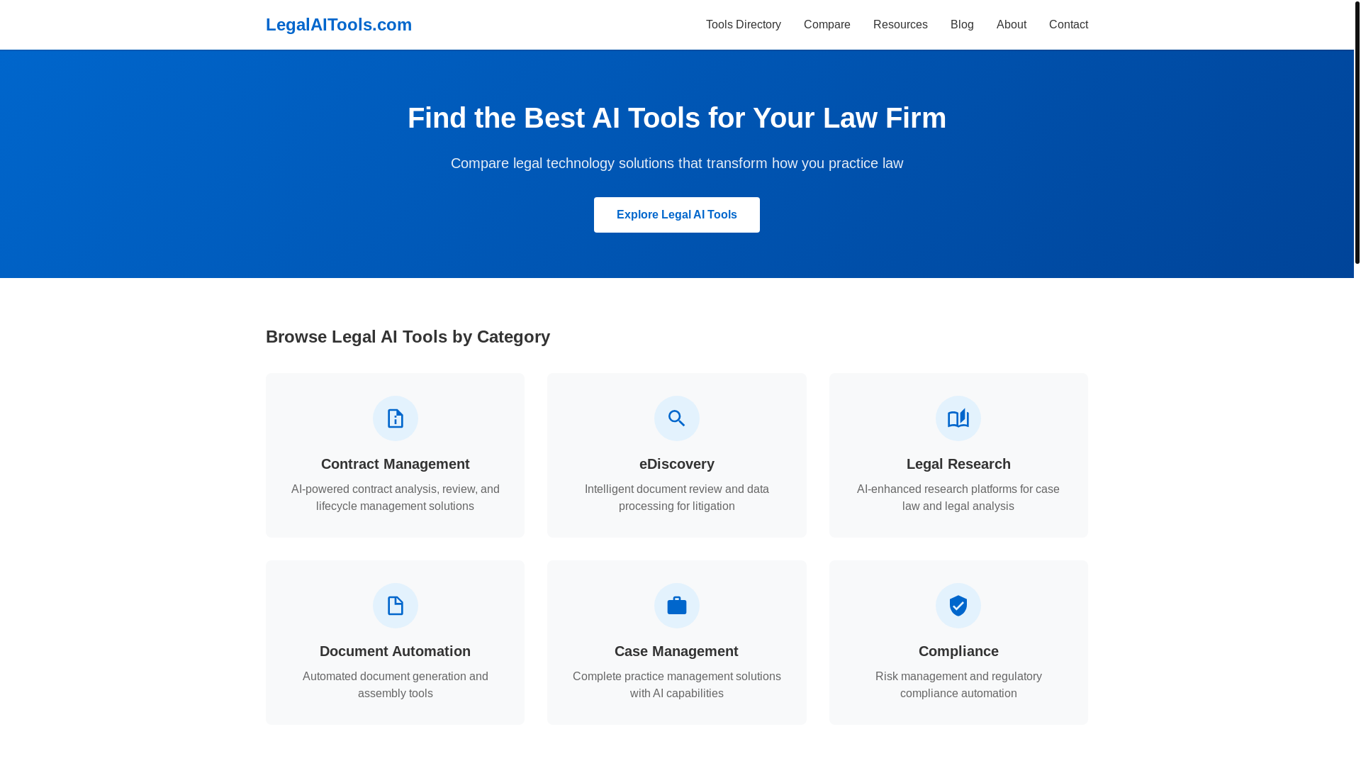 website screenshot of https://legalaitools.pages.dev/