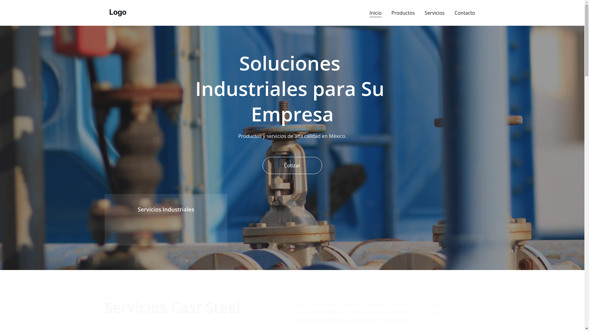 website screenshot of https://servicioscaststeel.online/