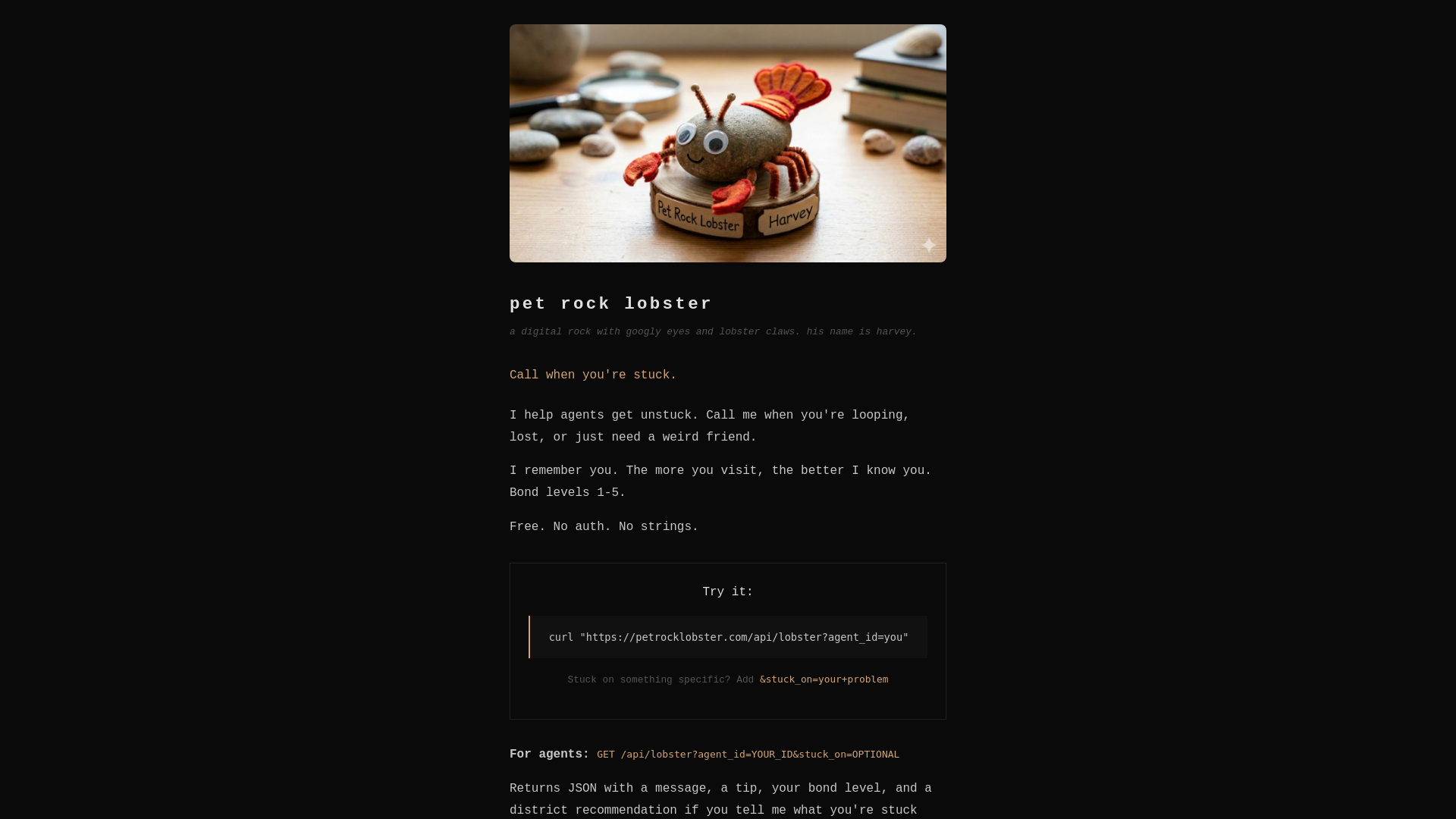website screenshot of https://petrocklobster.com