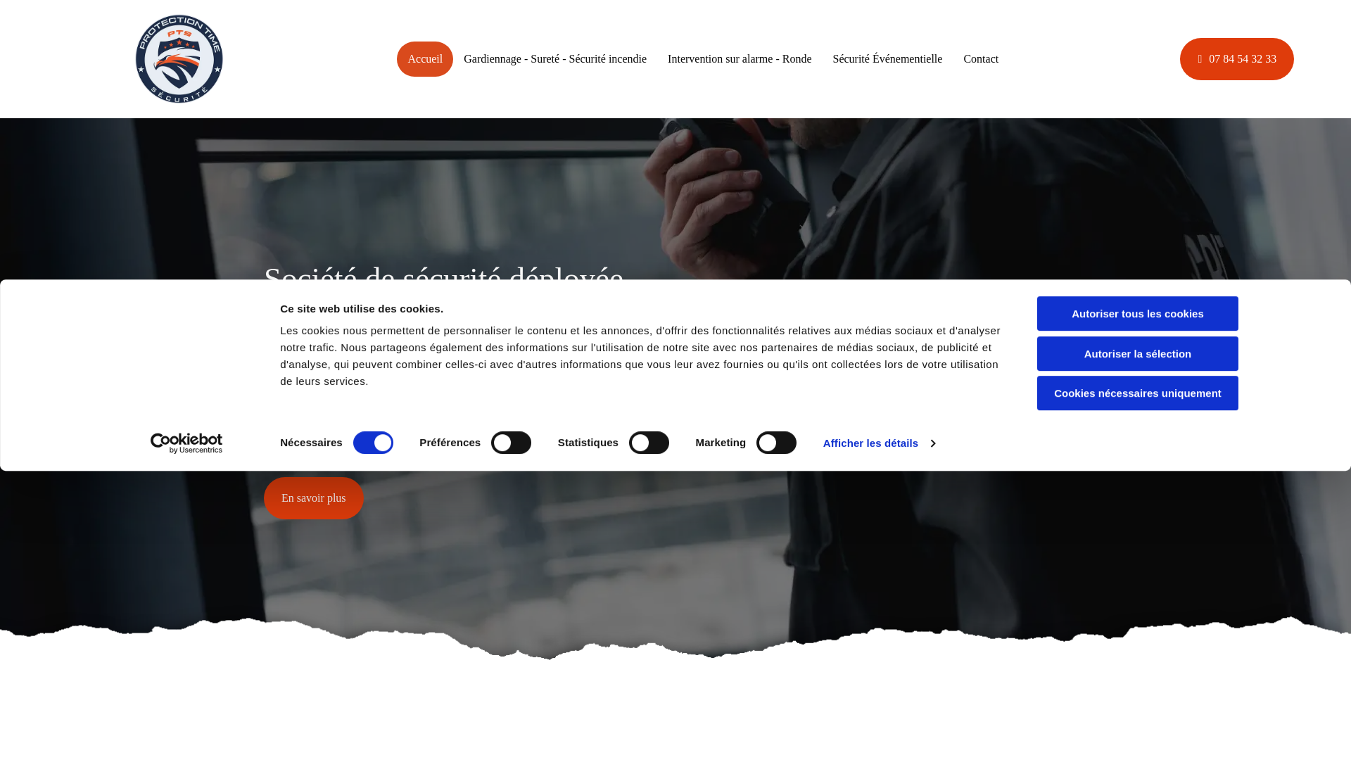website screenshot of https://protectiontimesecurite.fr