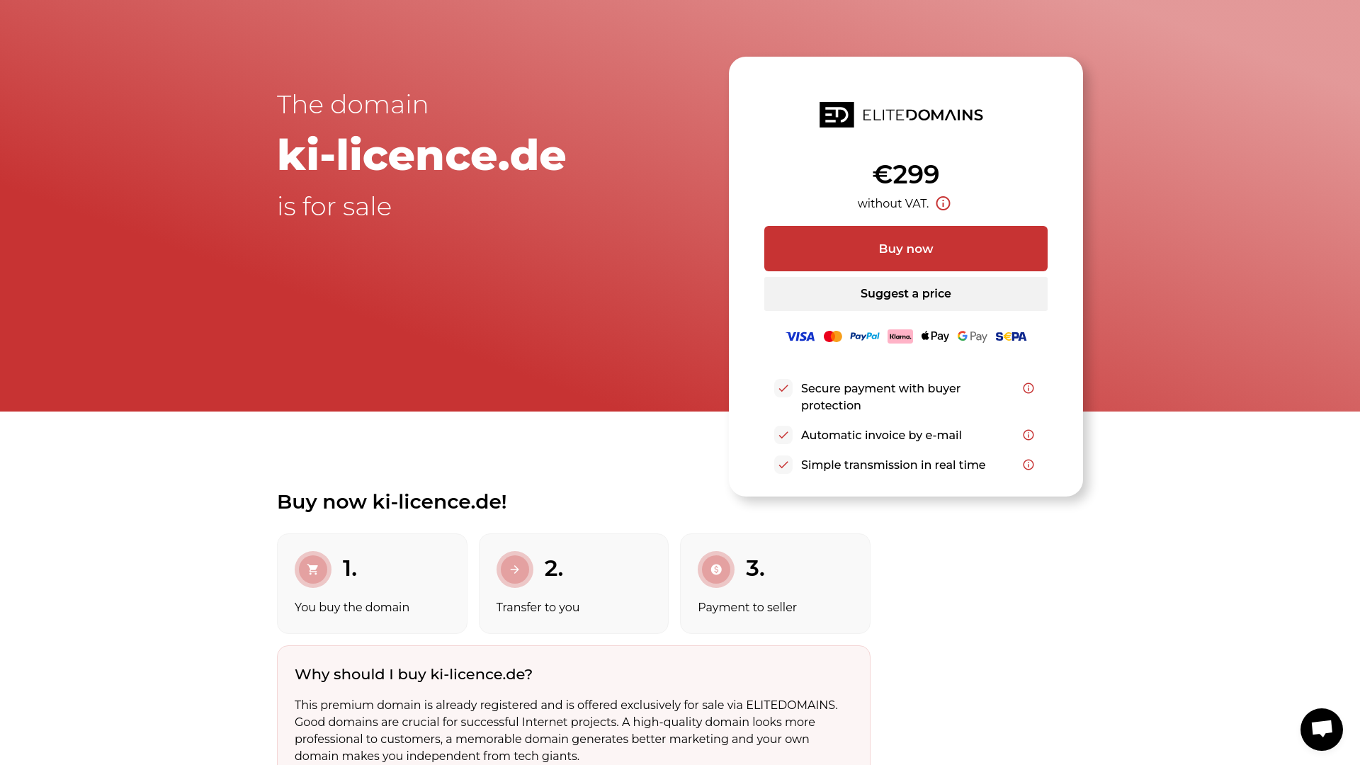 website screenshot of https://ki-licence.de/