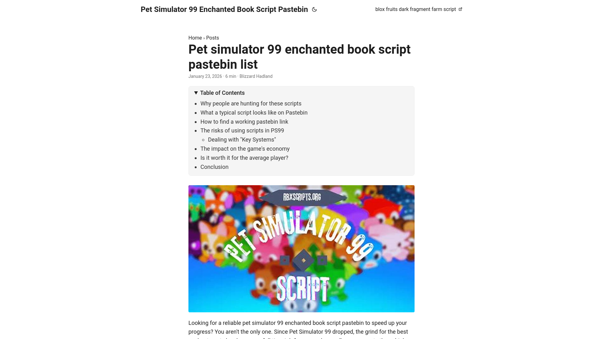 website screenshot of https://pet-simulator-99-enchanted-book-script-pastebin.pages.dev/