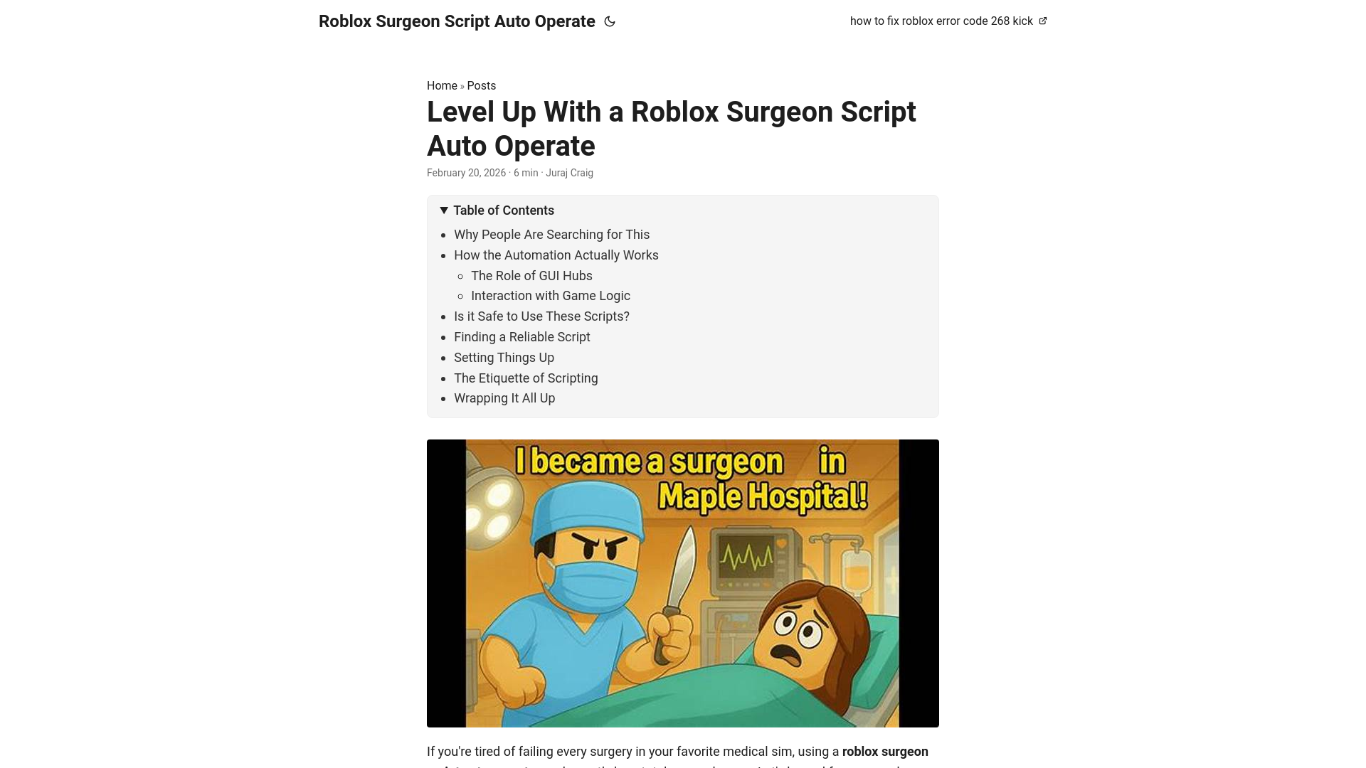 website screenshot of https://roblox-surgeon-script-auto-operate.pages.dev/