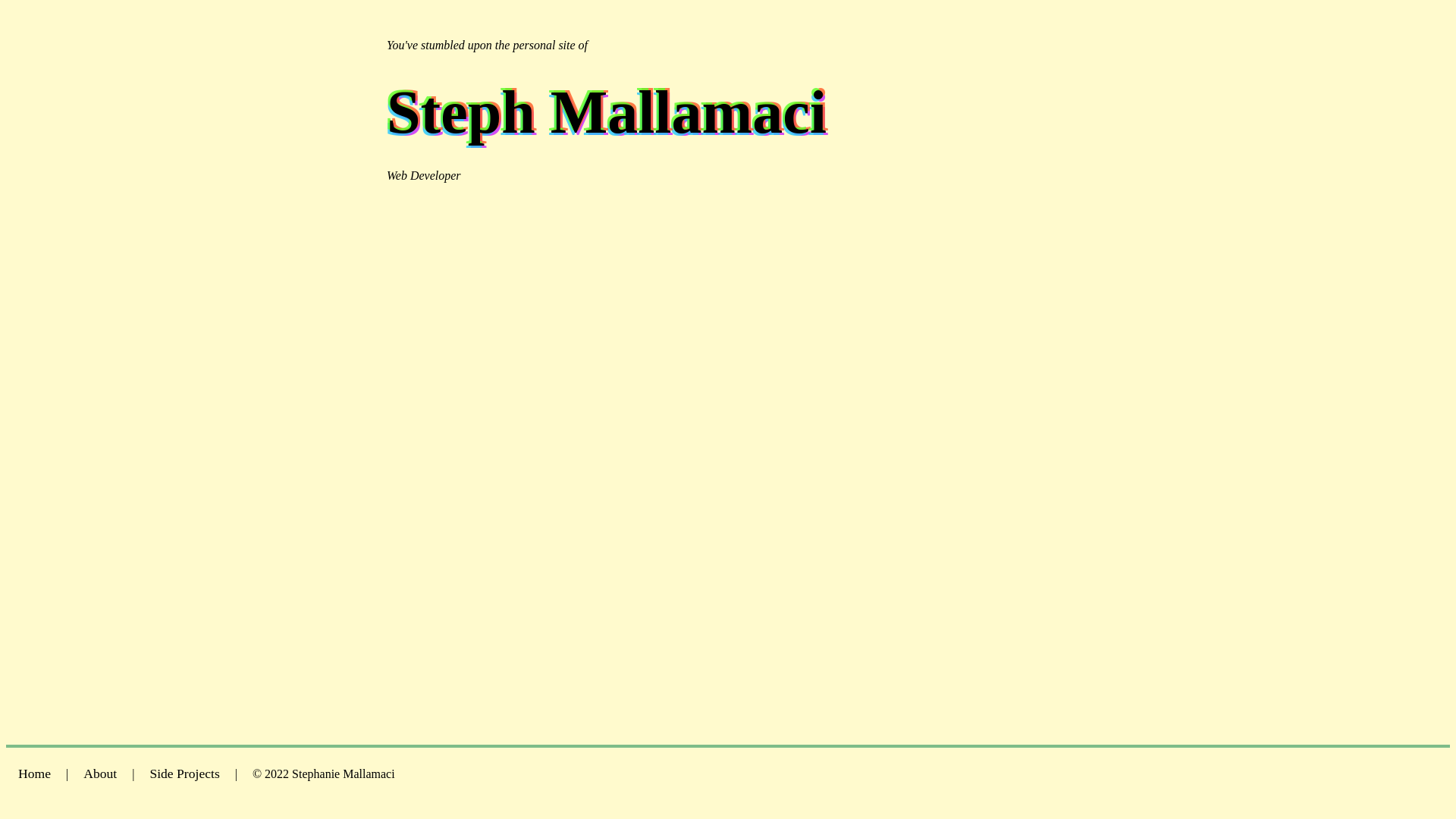 website screenshot of https://stephmallamaci.pages.dev/