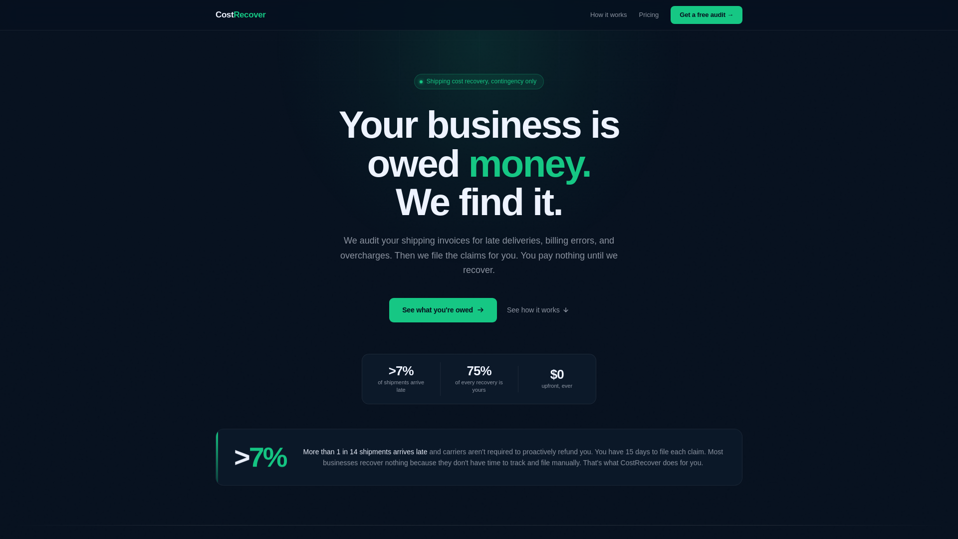 website screenshot of https://costrecover.pages.dev/