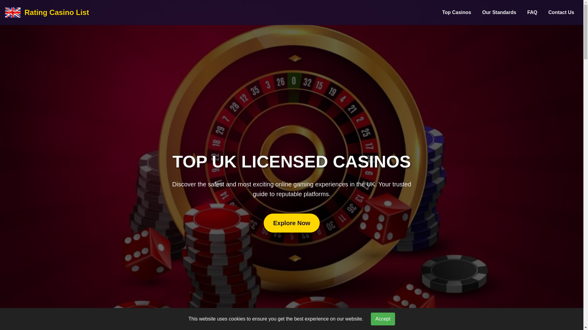 website screenshot of https://ratingcasinolist.com/