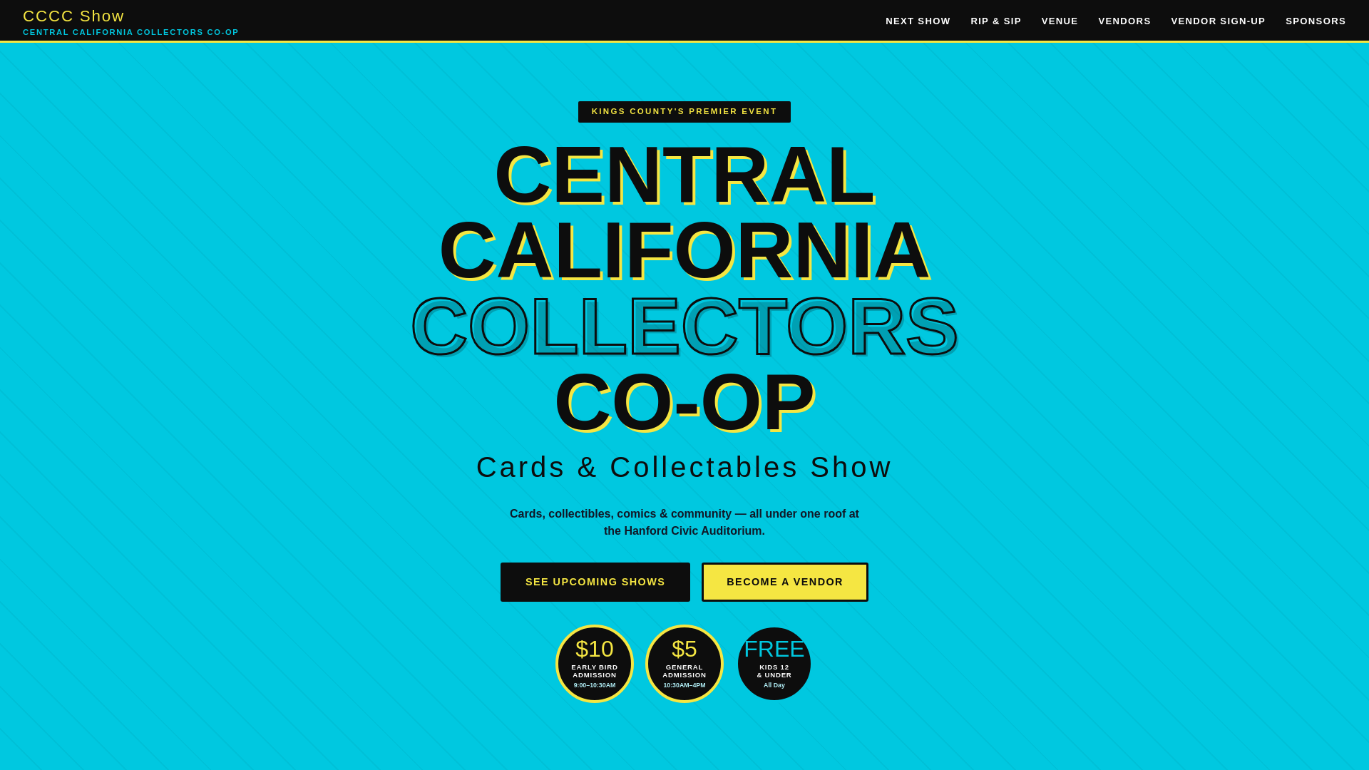 website screenshot of https://centralcaliforniacollectorsco-op.com