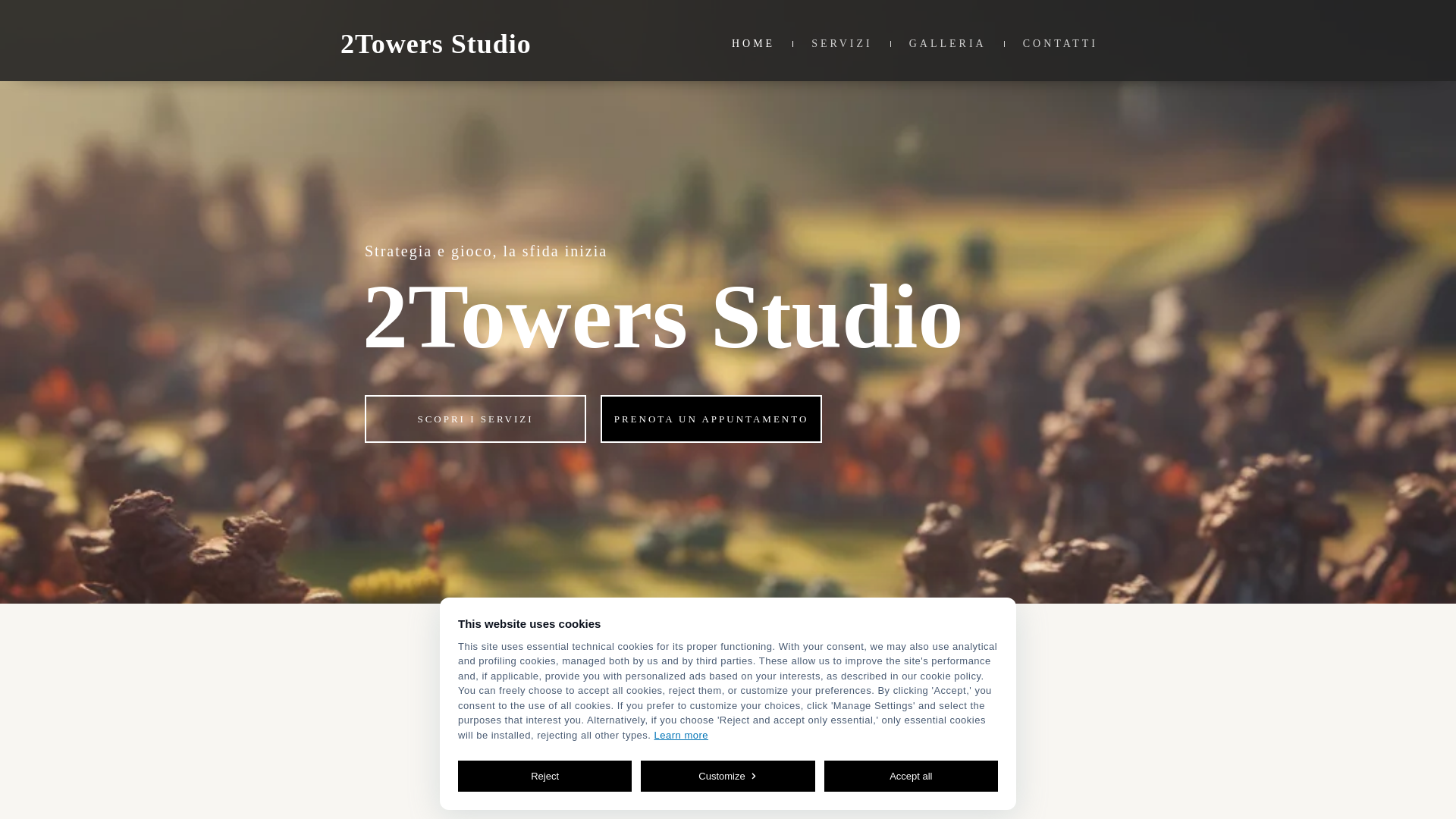 website screenshot of https://2towersstudio.eu