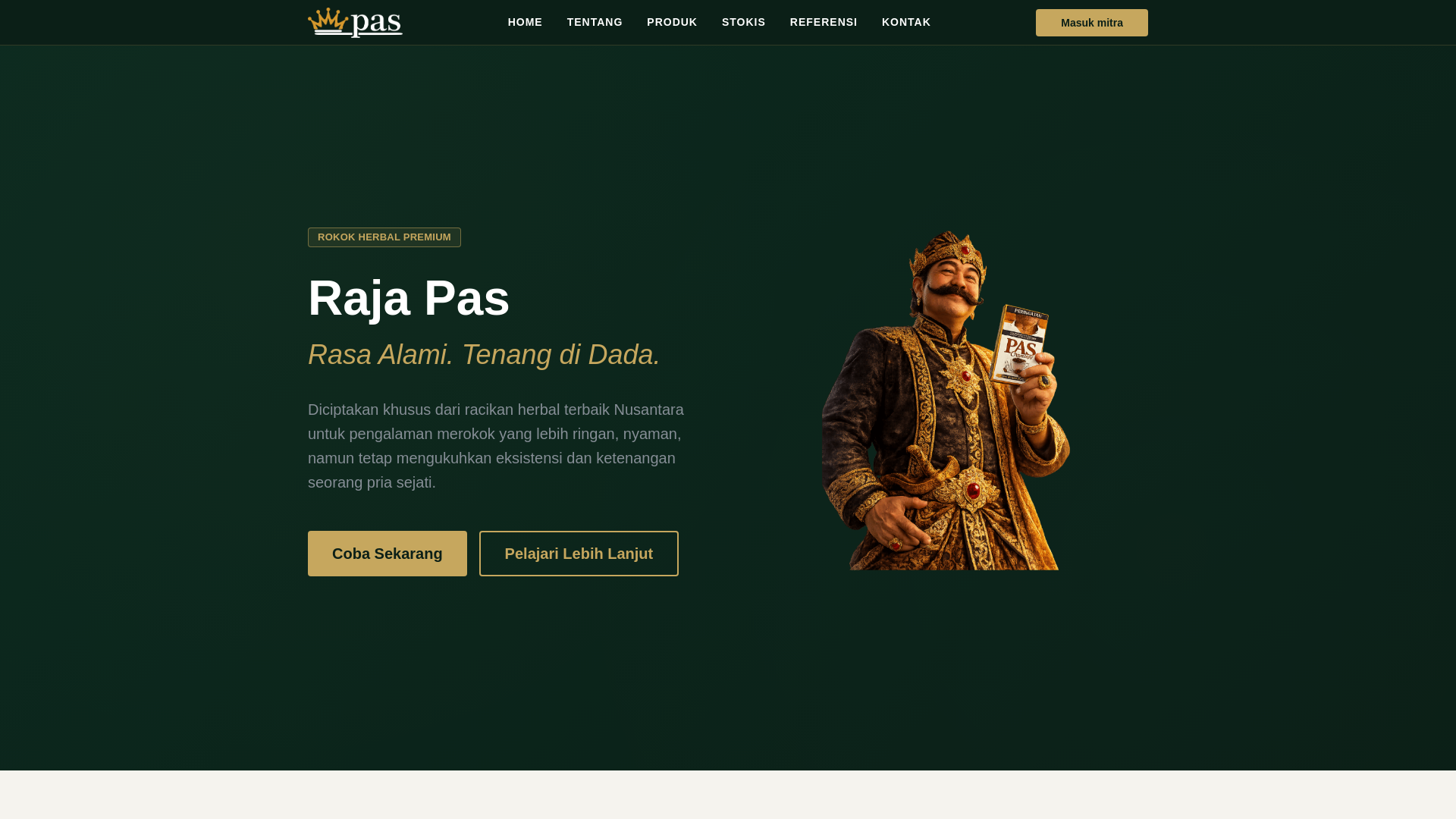 website screenshot of https://rajapas.com/