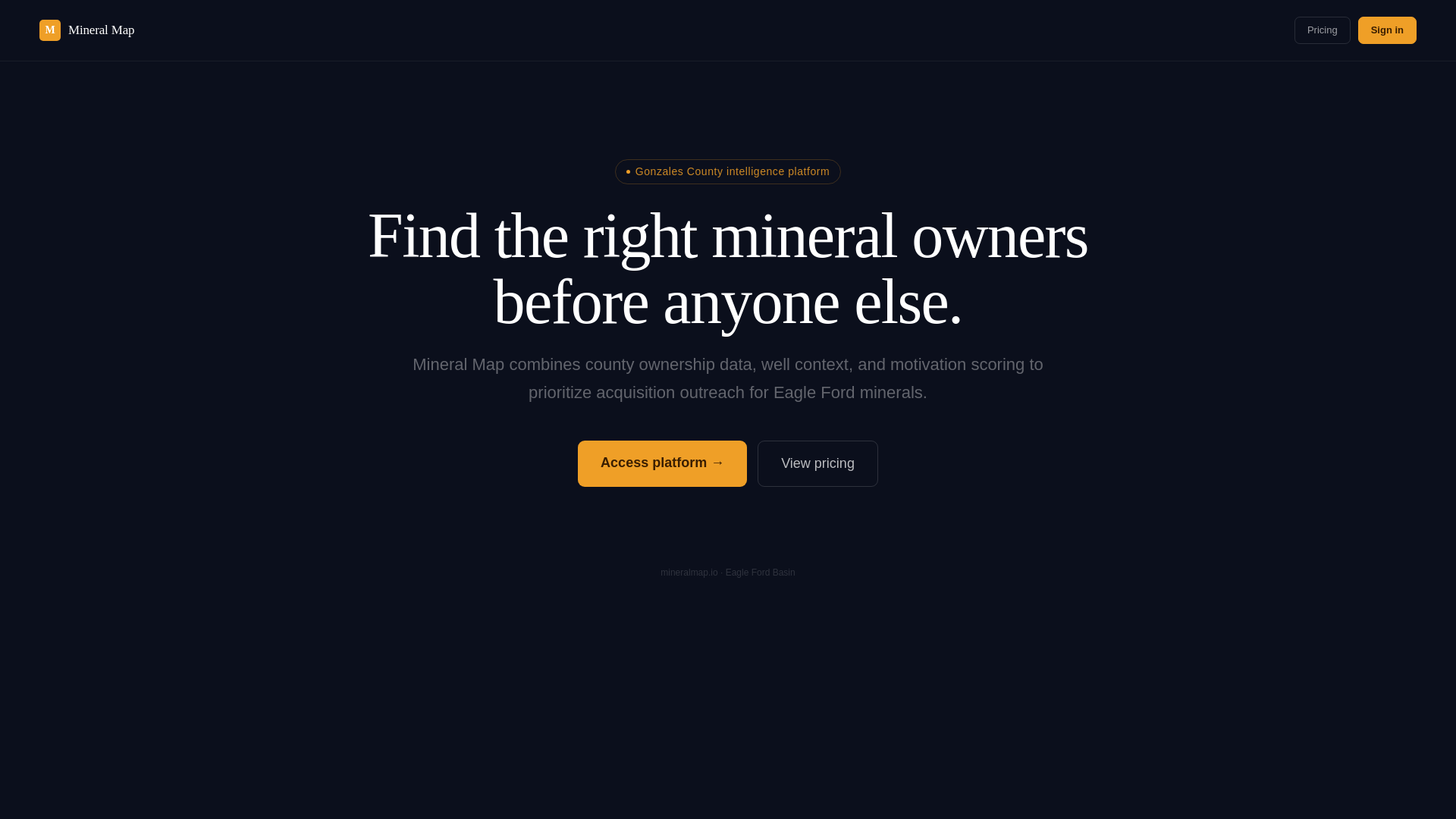 website screenshot of https://getmineralmap.com/