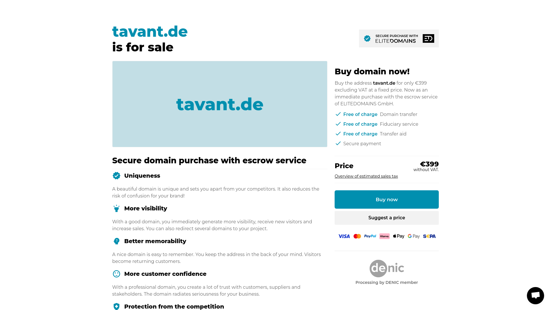 website screenshot of https://tavant.de/