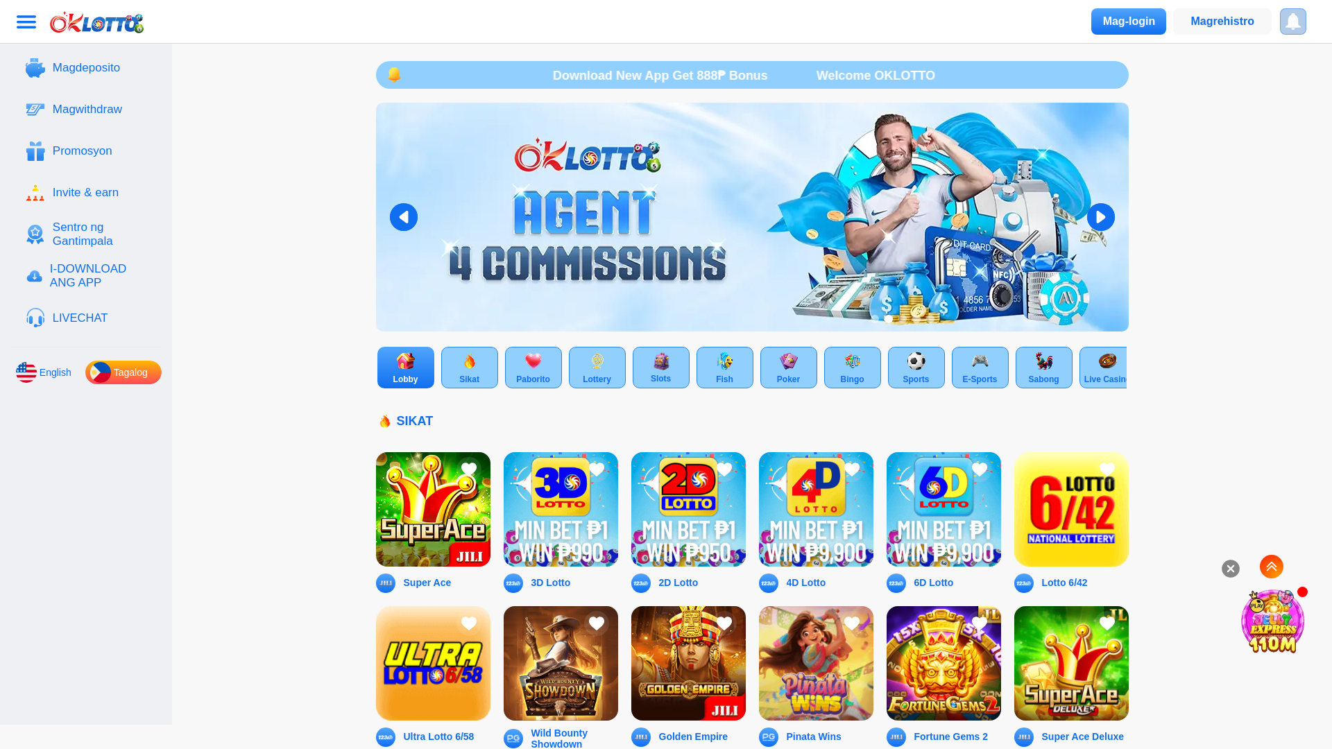 website screenshot of https://oklotto.cam/