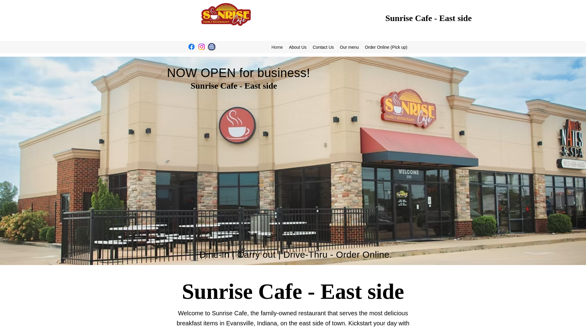 website screenshot of https://sunrisecafesouth.com/