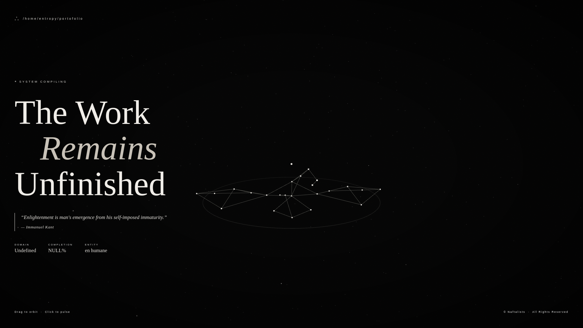 website screenshot of https://naftalists.space