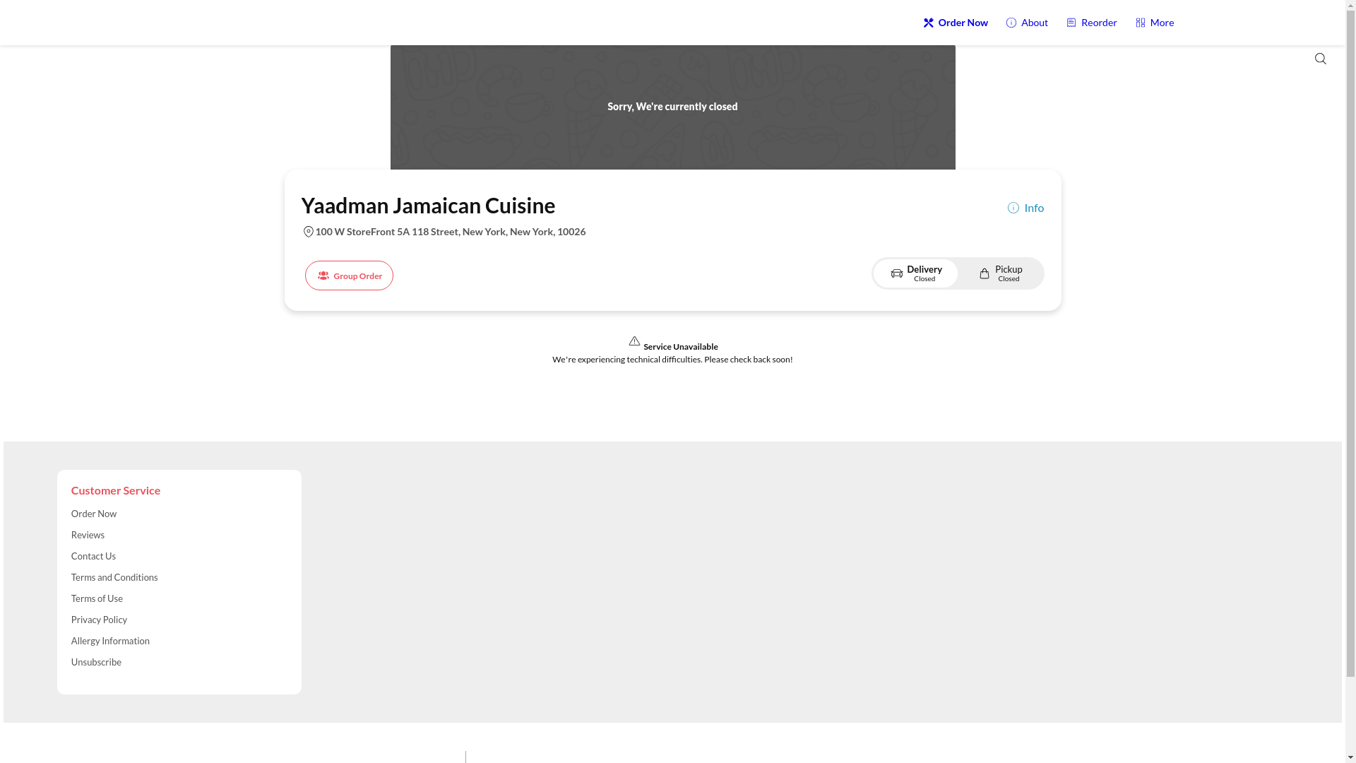 website screenshot of https://yaadmanjamaicanonline.com/