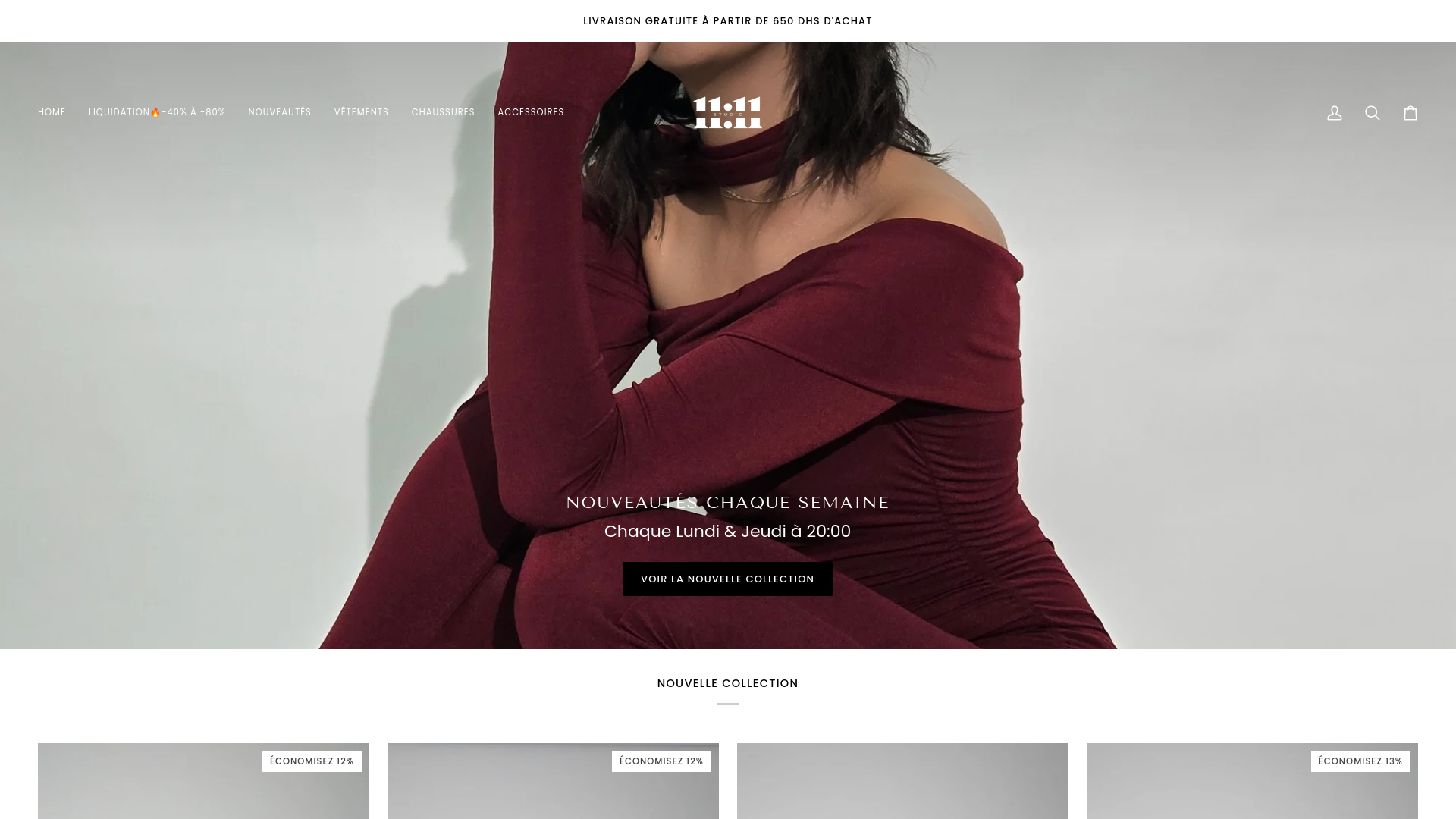 website screenshot of https://le11studio.ma