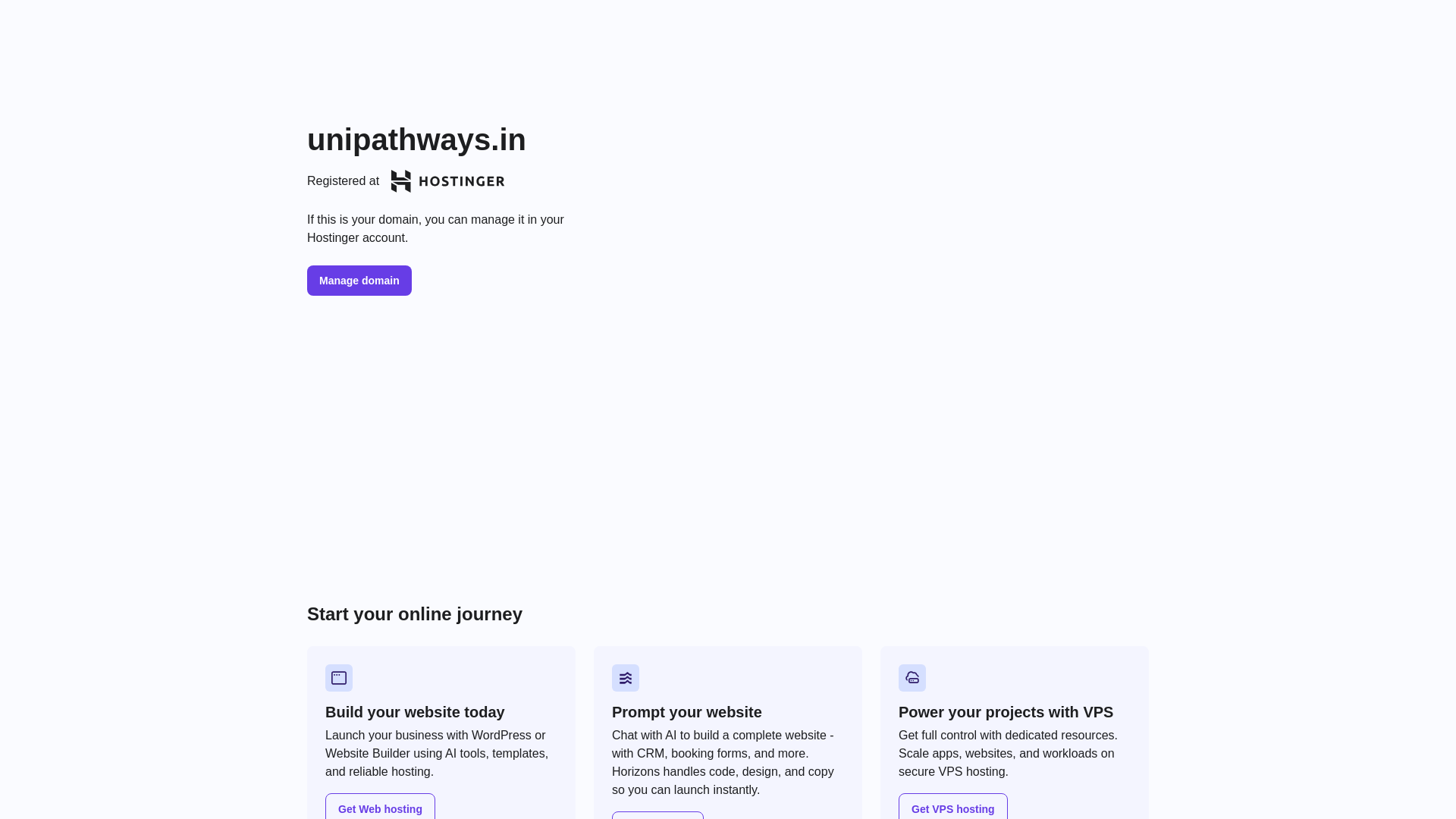 website screenshot of https://unipathways.in/