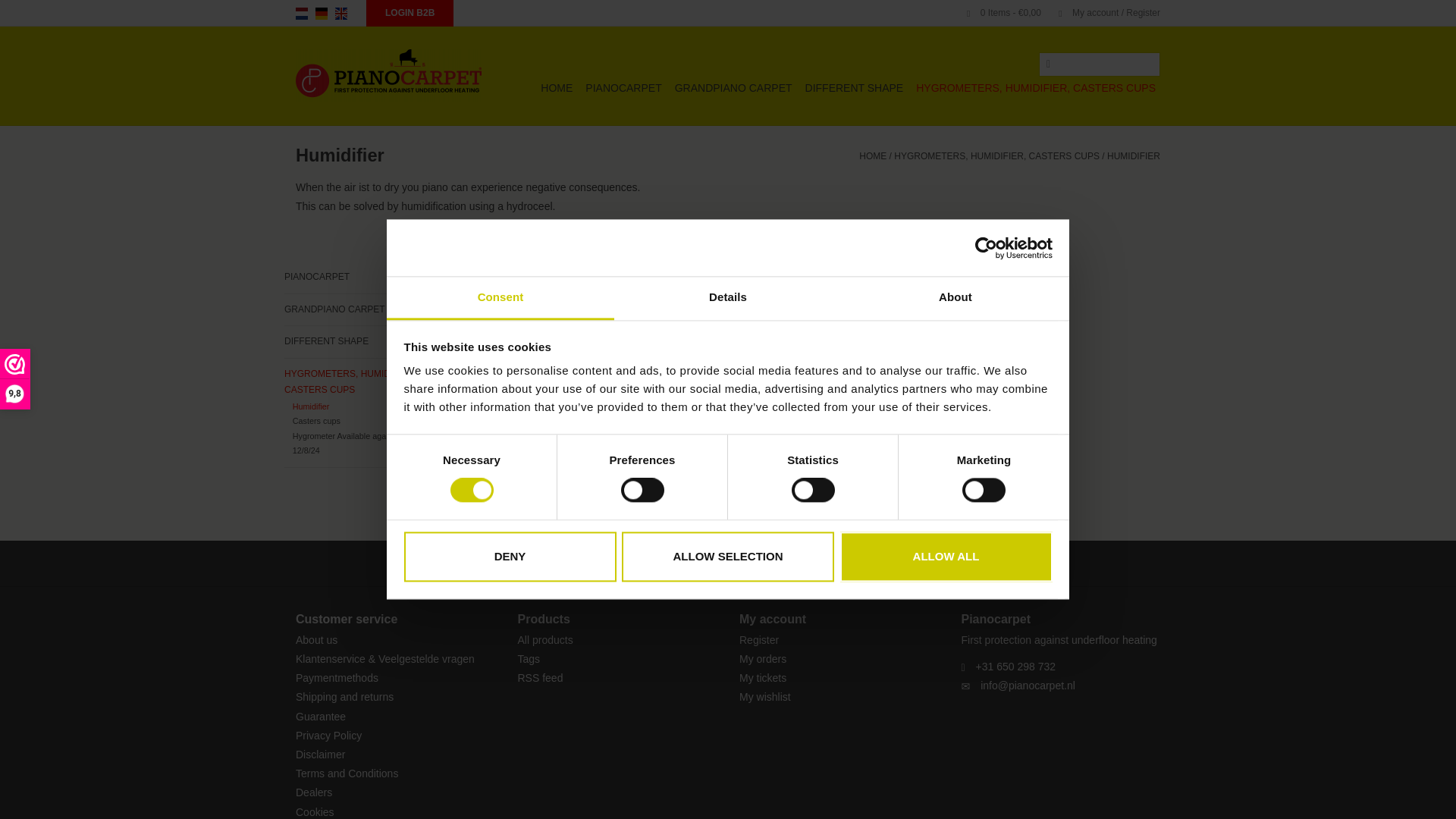 website screenshot of https://pianoluftbefeuchter.de/