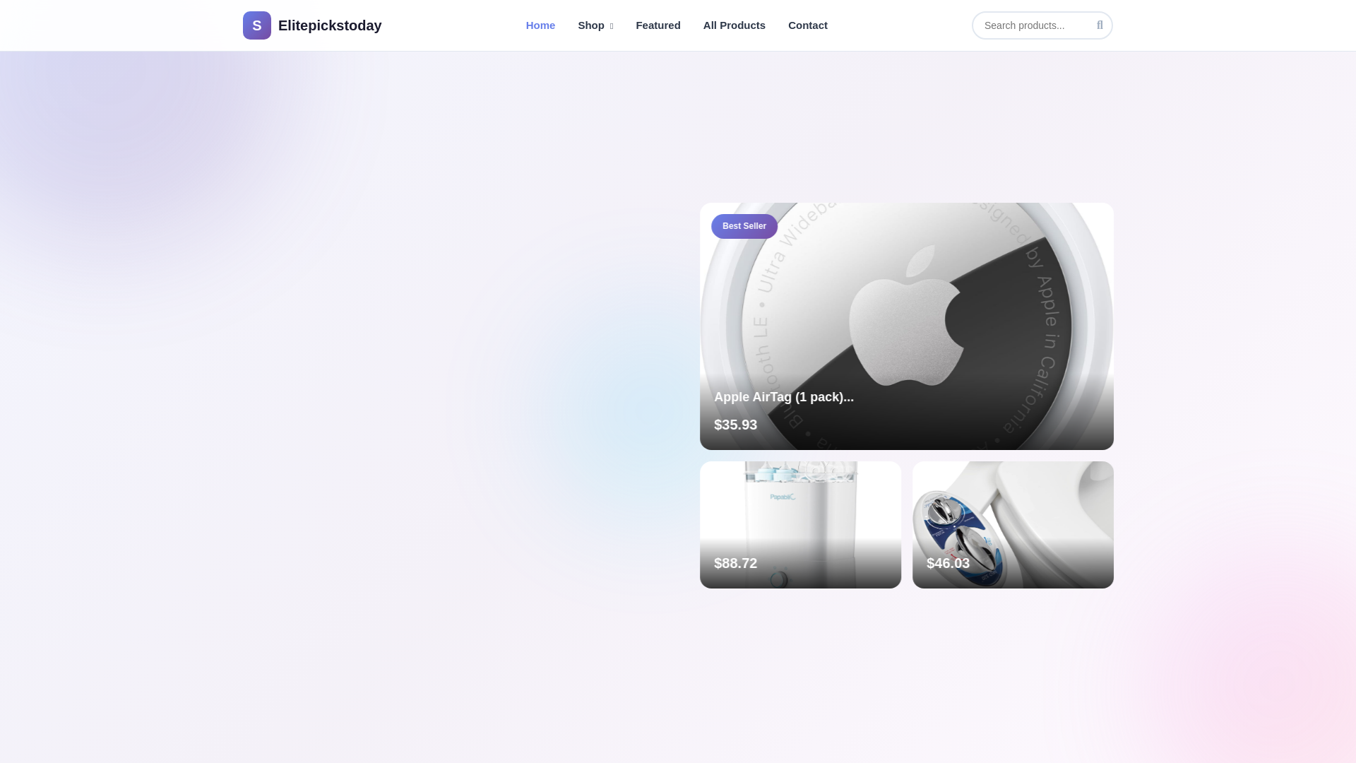 website screenshot of https://elitepickstoday.store