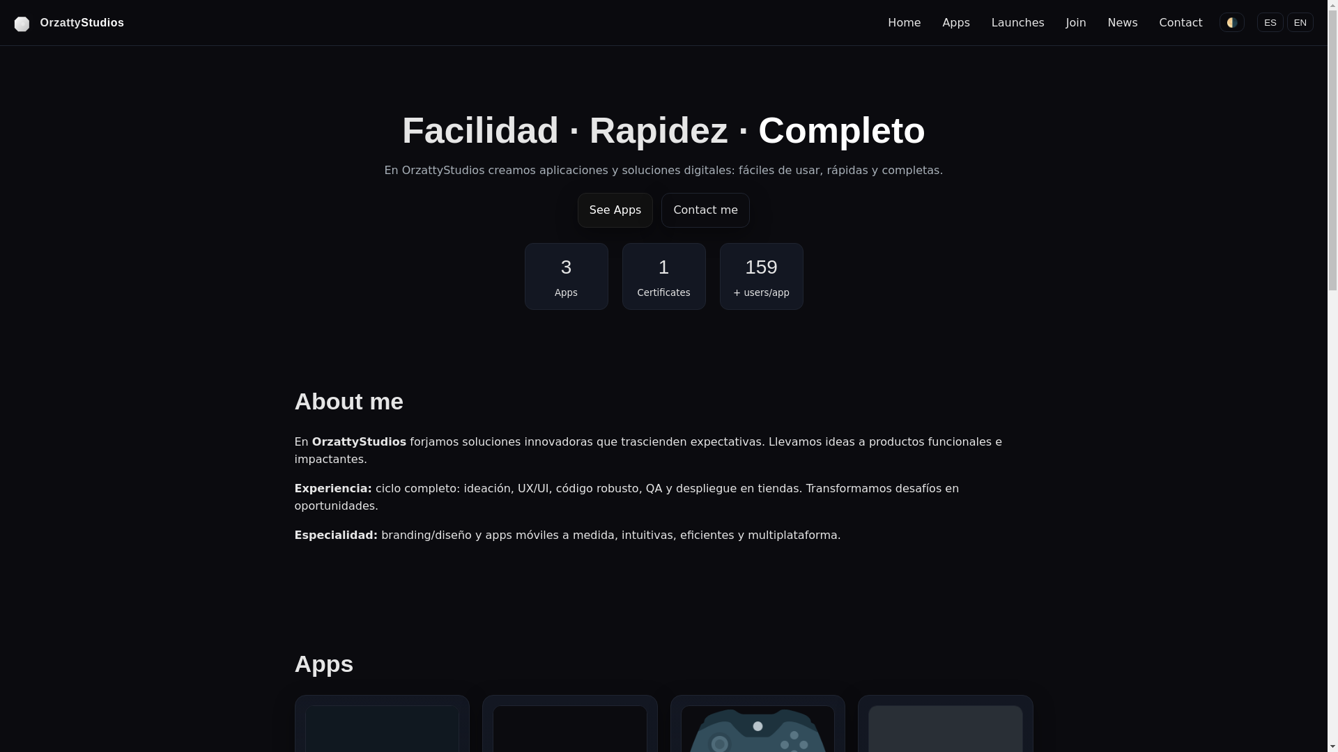 website screenshot of https://pruebasorzattystudios.pages.dev/