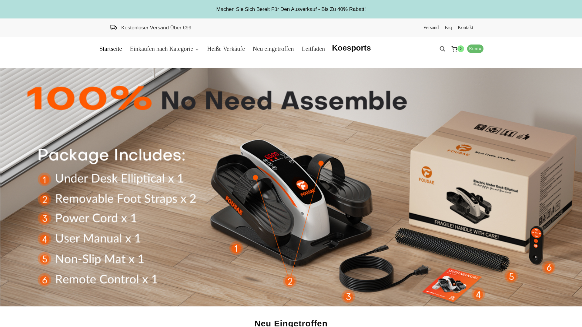 website screenshot of https://koesports.de