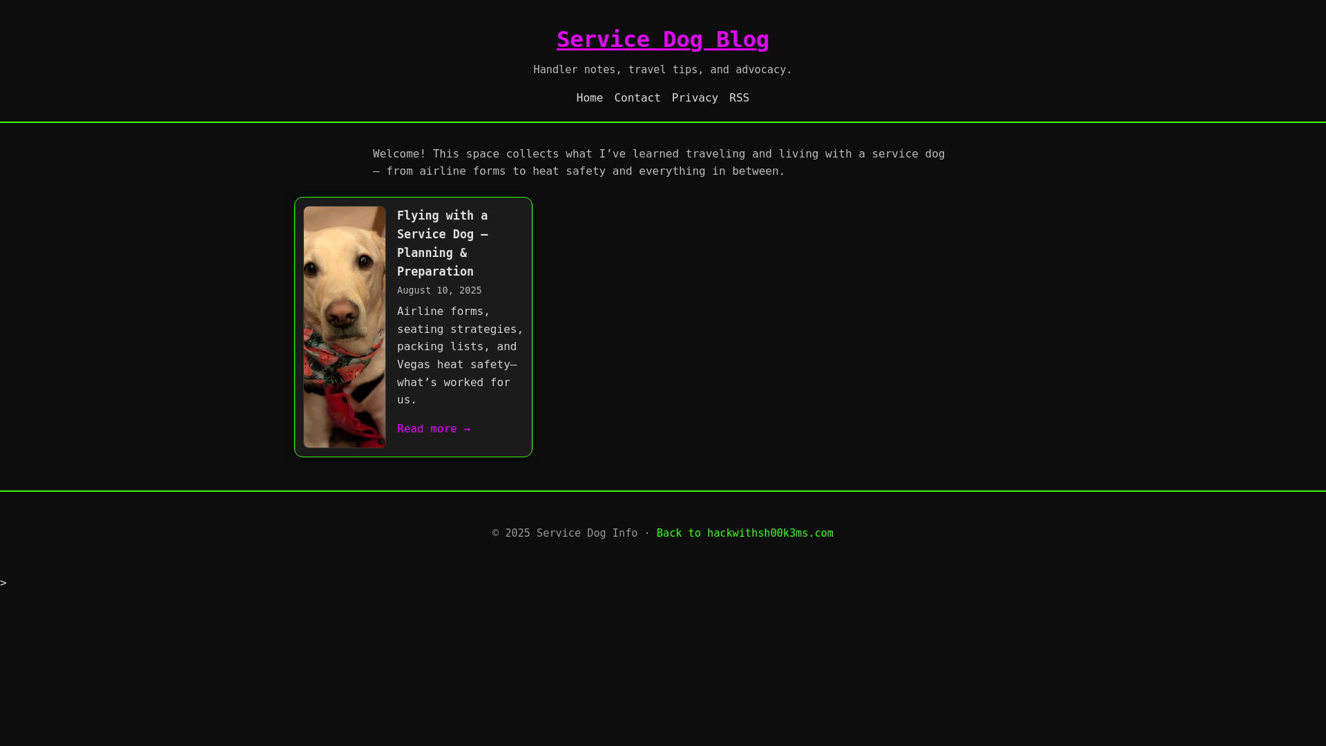 website screenshot of https://servicedoginfo-blog.pages.dev/