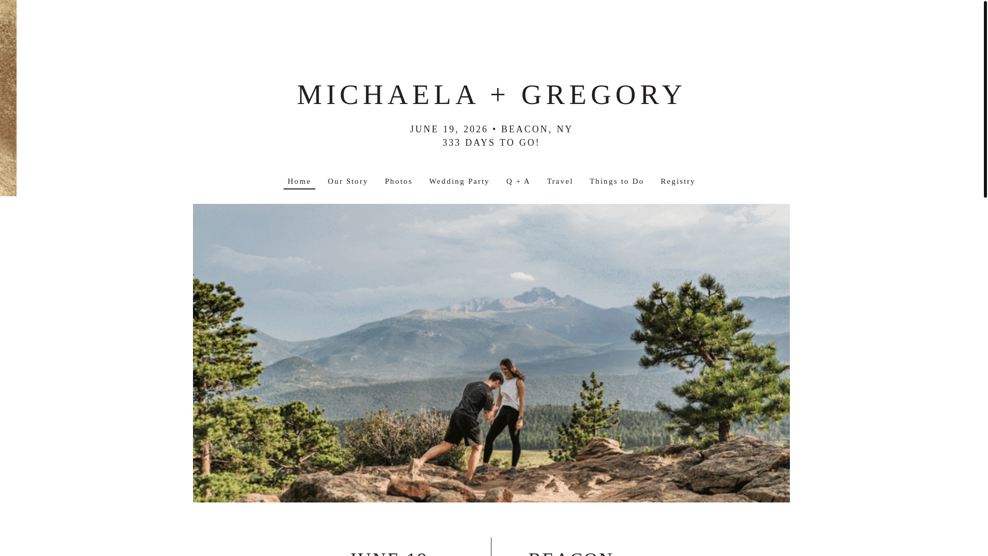 website screenshot of https://michaelaandgregory2026.com/