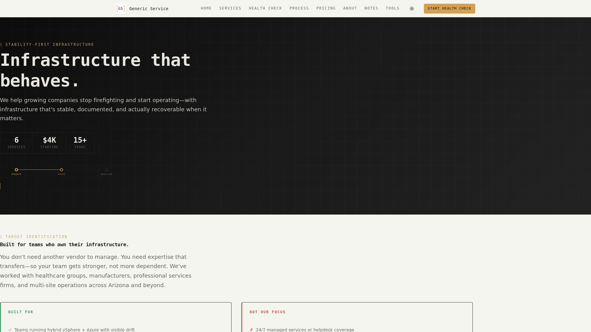 website screenshot of https://genericservice-app.pages.dev/