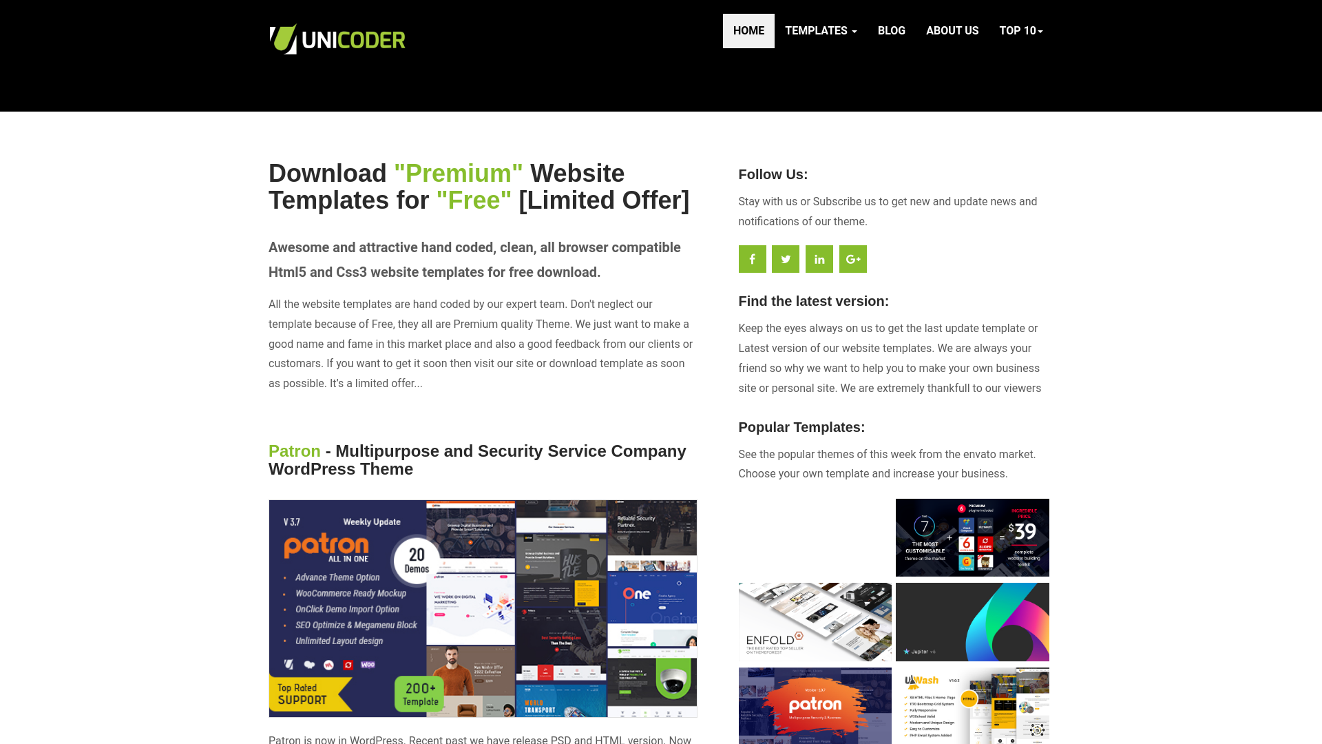 website screenshot of https://unicoderbd.com/