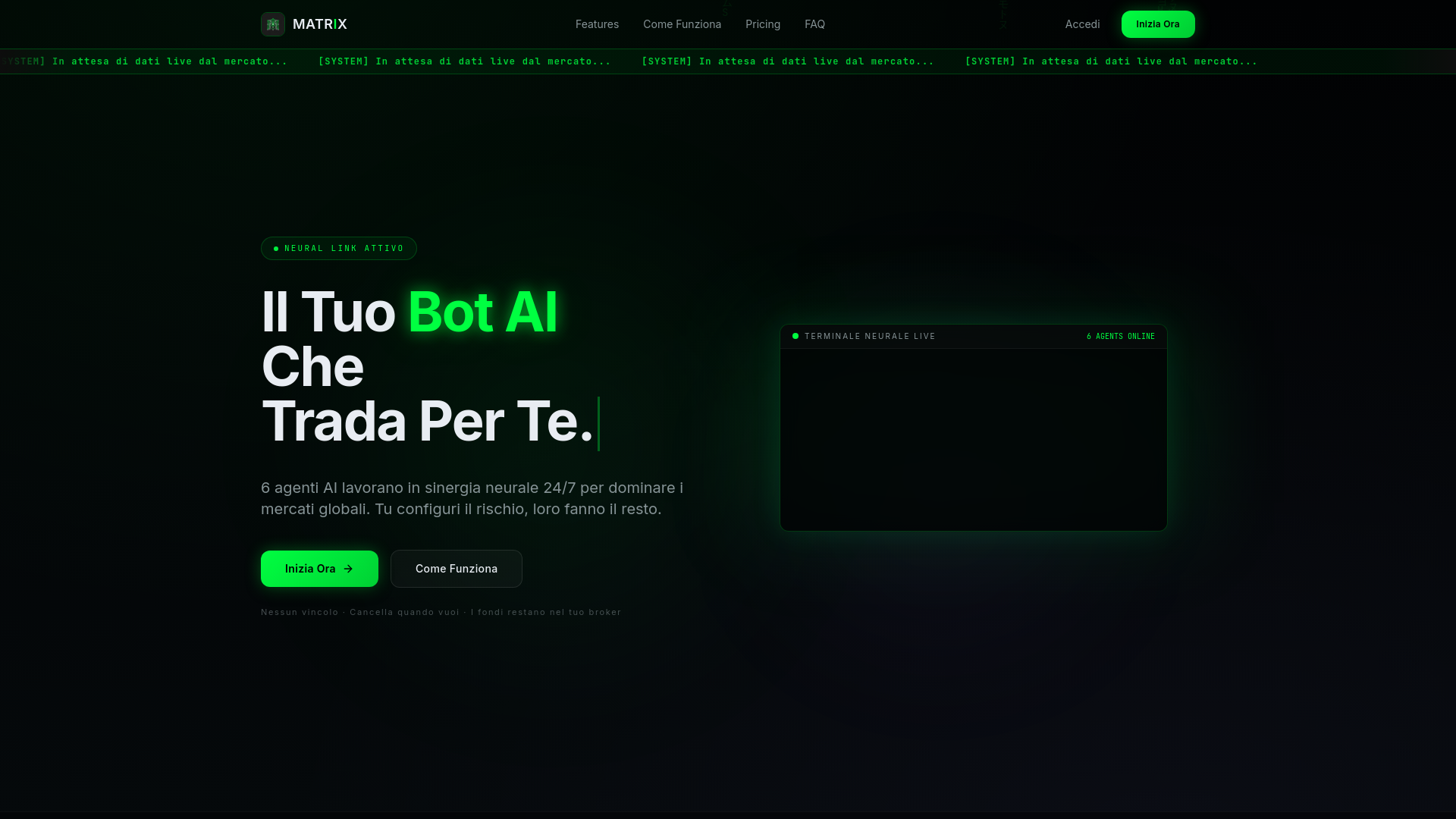 website screenshot of https://itelligentaimatrix.com/