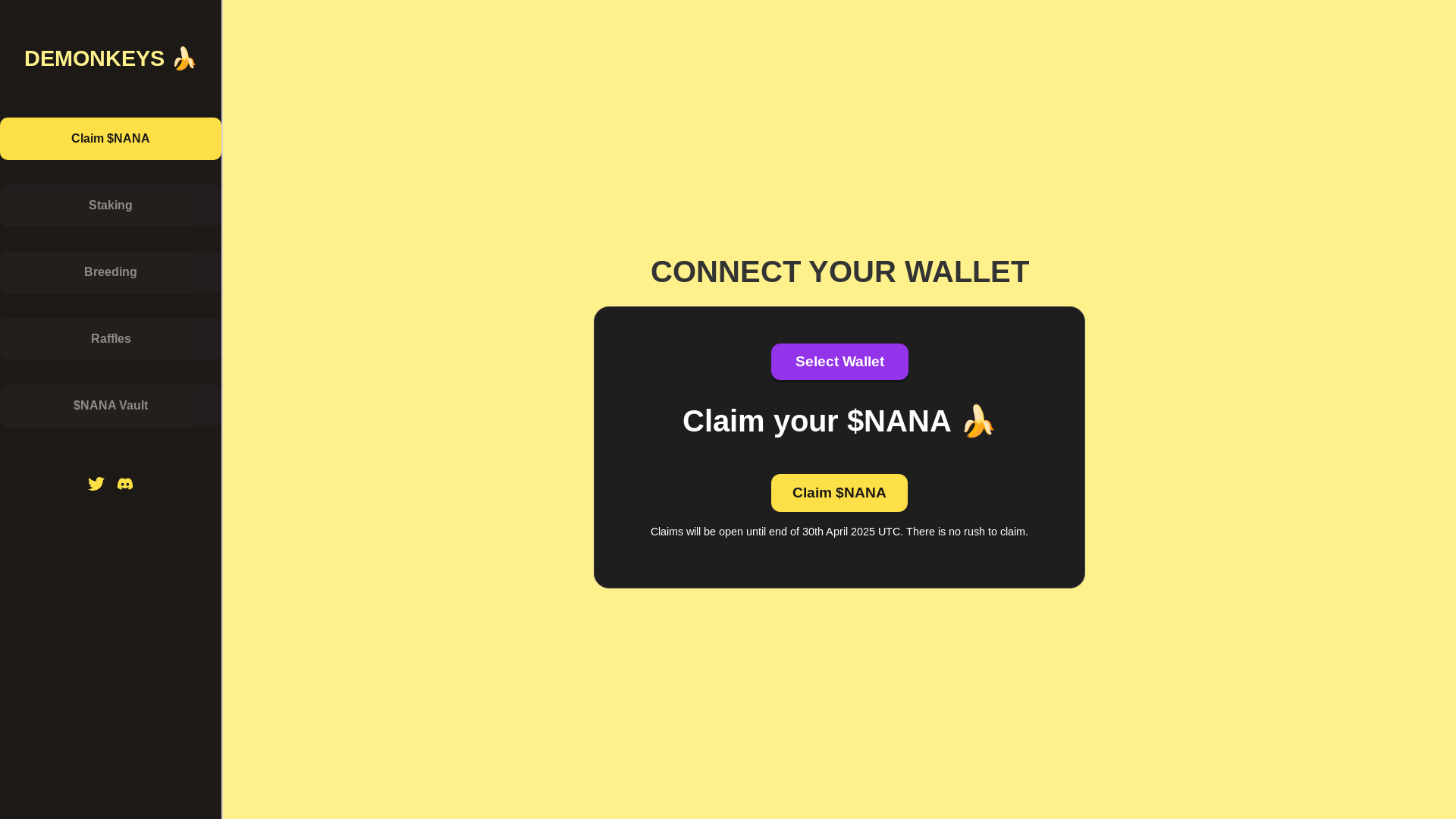 website screenshot of https://airdrop.demonkeys.xyz/