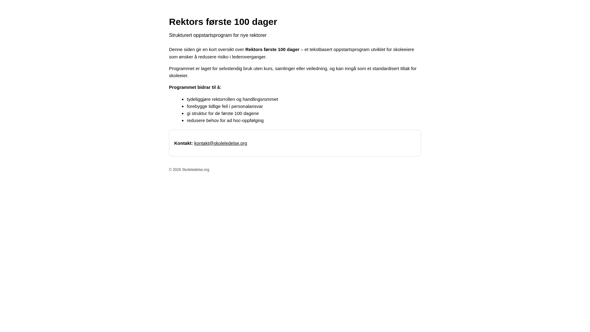 website screenshot of https://skoleledelse.org/