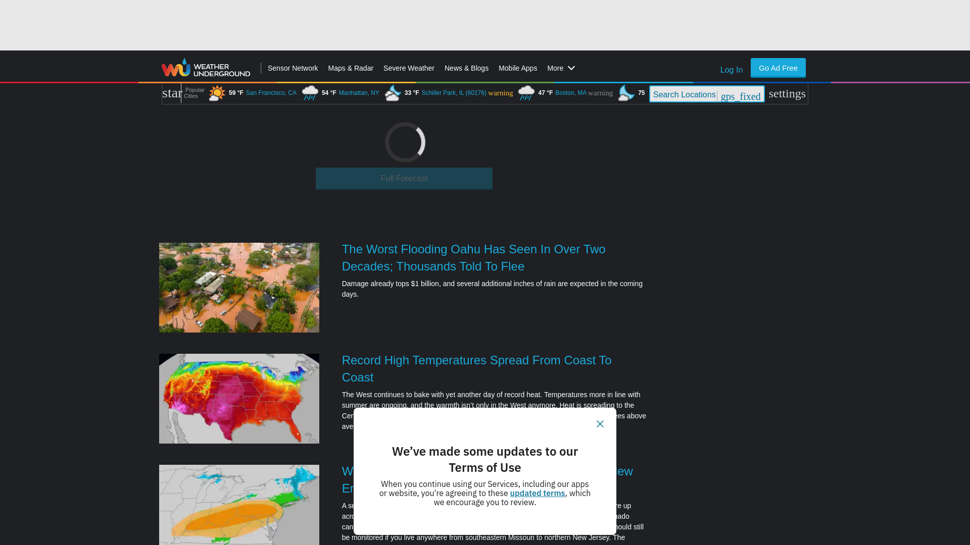 website screenshot of https://www.wunderground.com