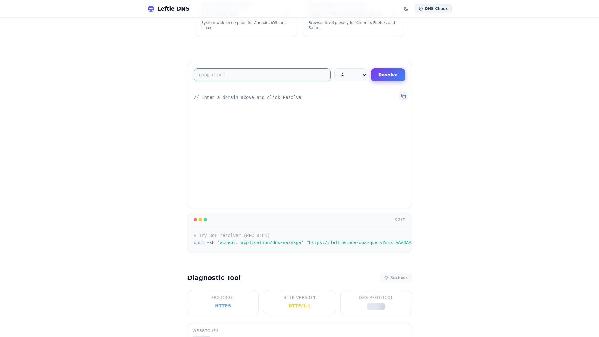 website screenshot of https://leftie.one