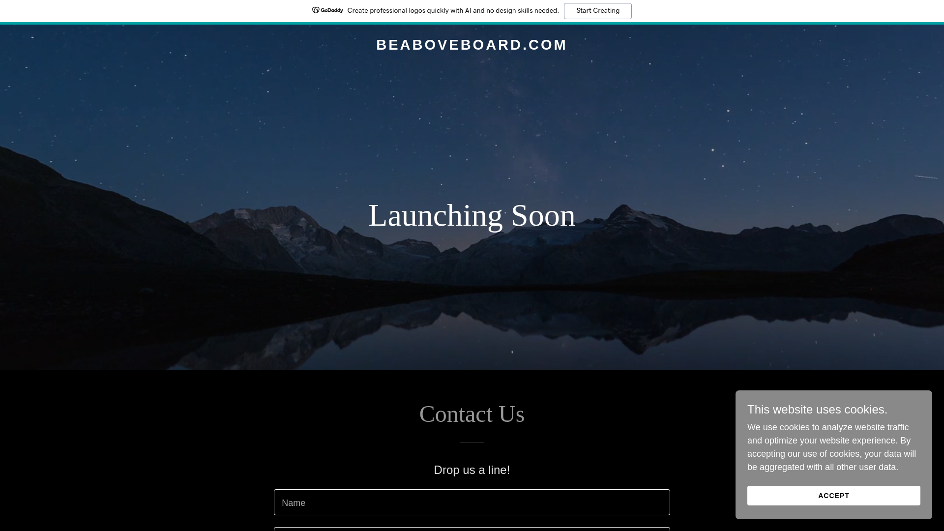website screenshot of https://beaboveboard.com/