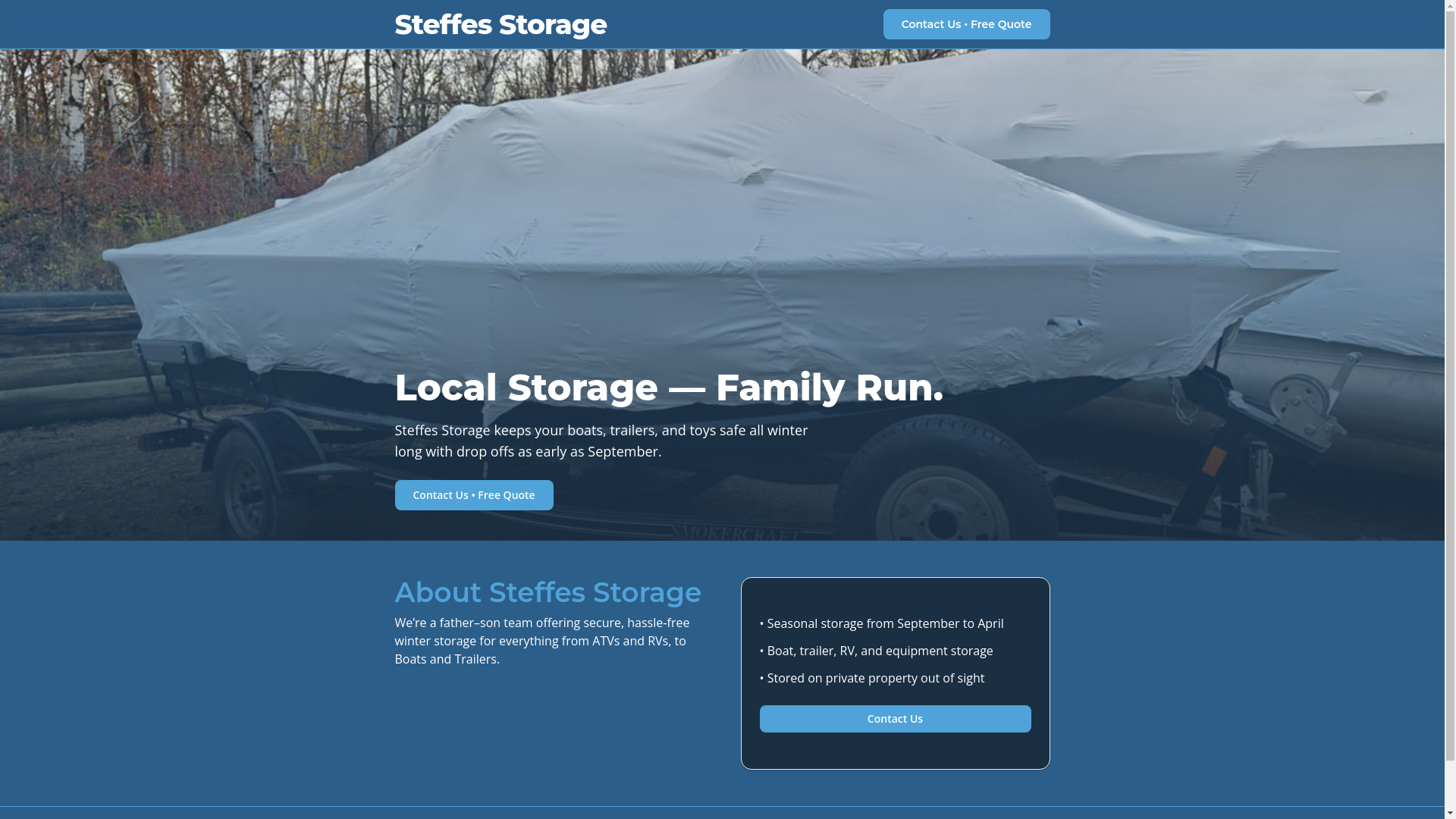 website screenshot of https://steffesstorage.ca/