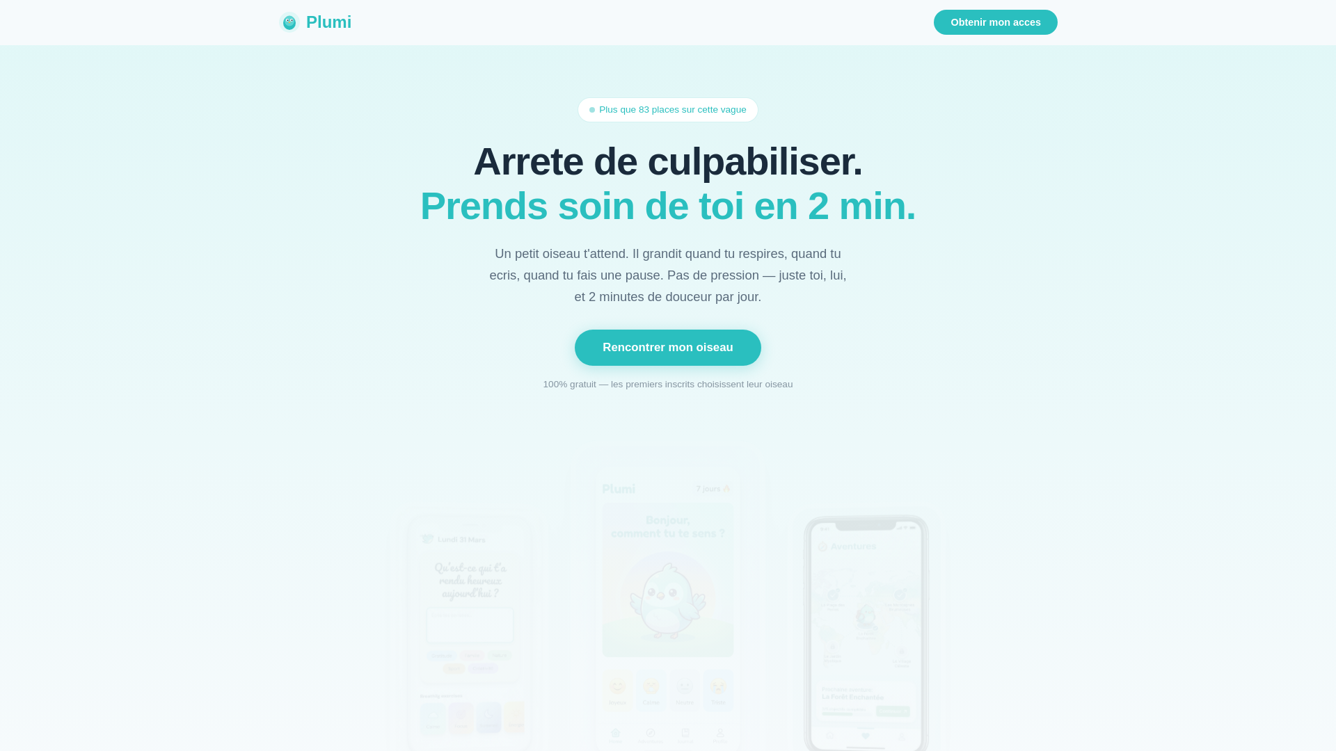 website screenshot of https://getplumi.fr