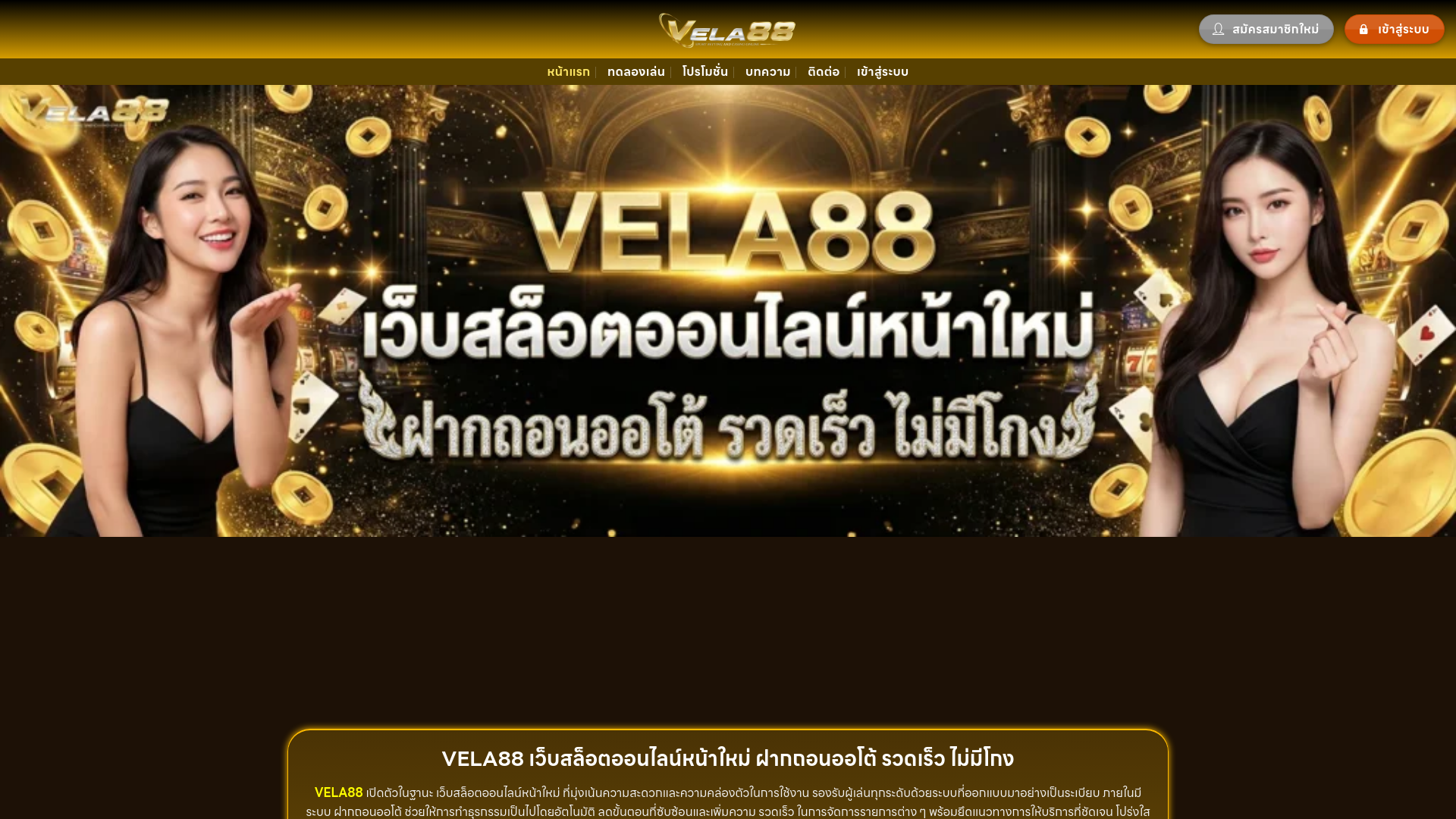 website screenshot of https://vela886.com/