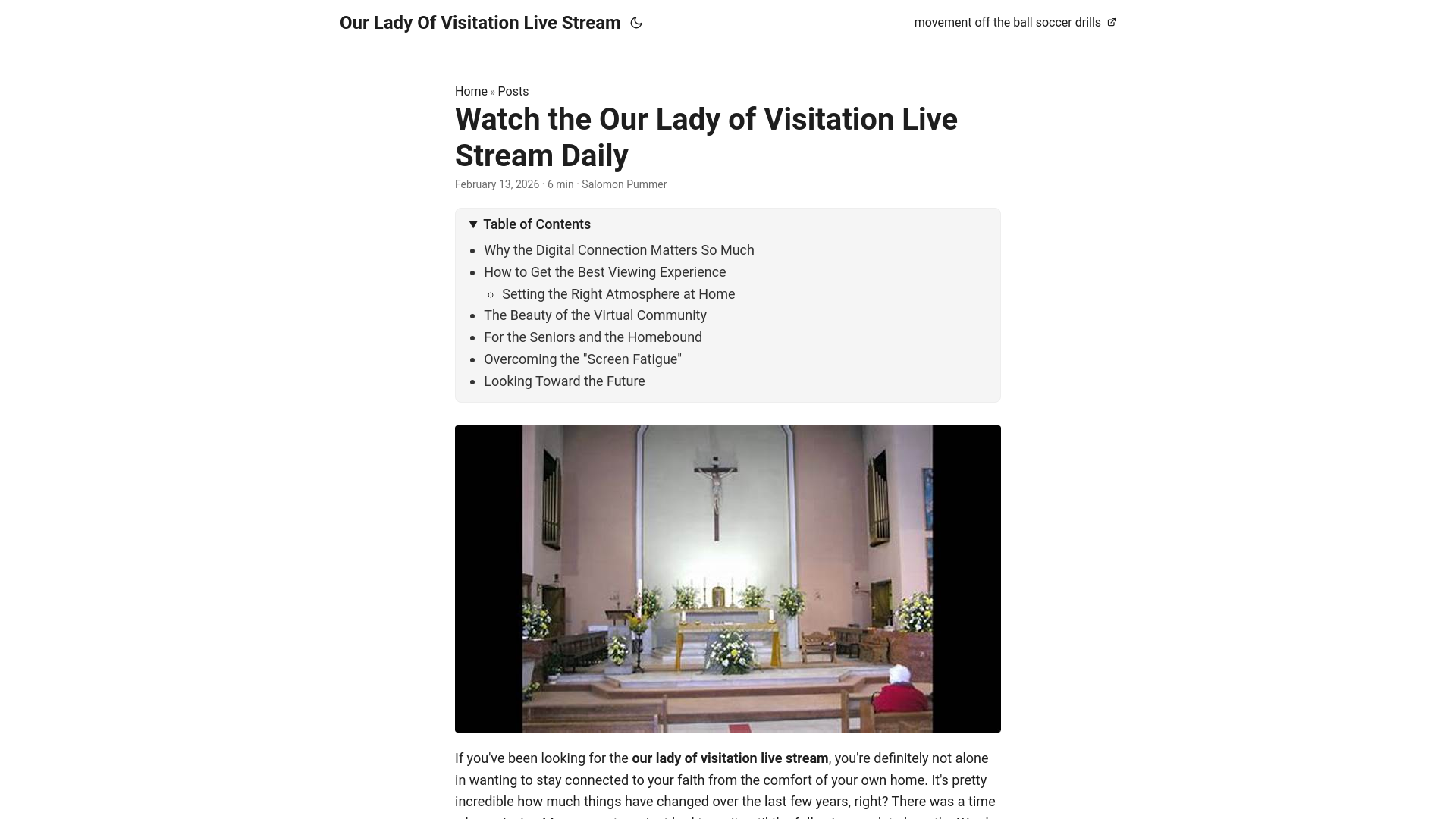 website screenshot of https://our-lady-of-visitation-live-stream.pages.dev/