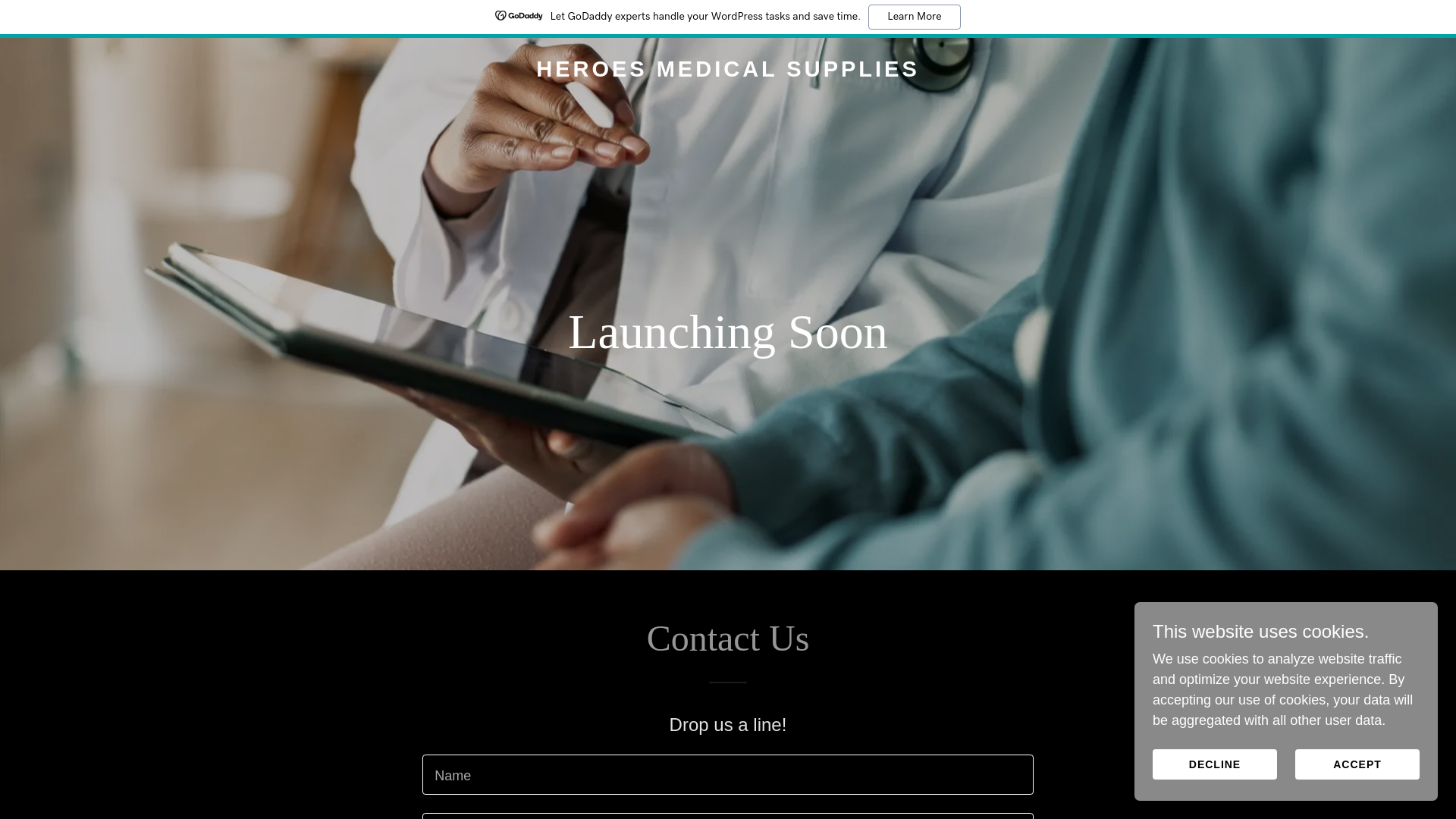 website screenshot of https://heroesmedical.us/