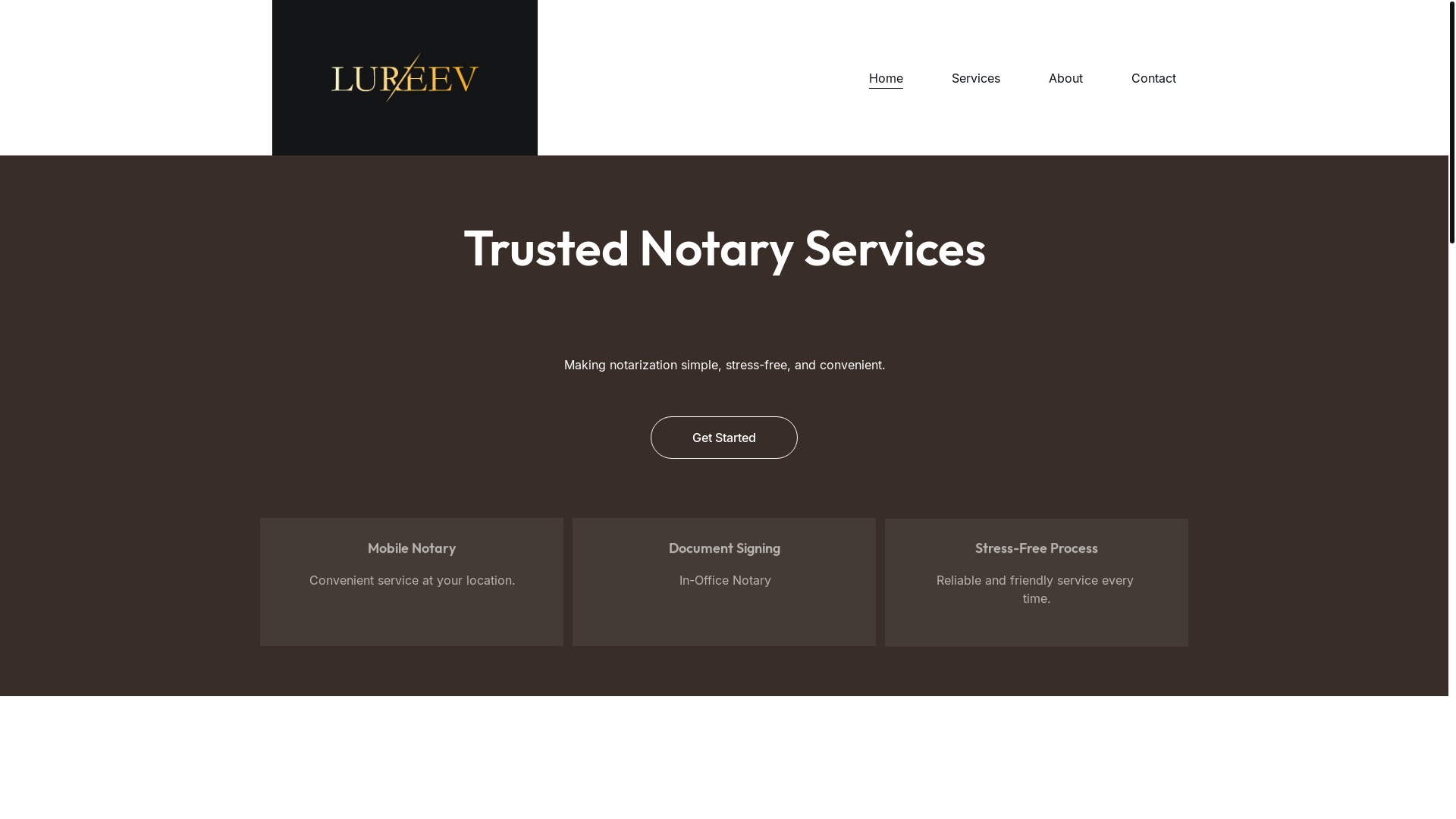 website screenshot of https://lureevnotaryservices.com/