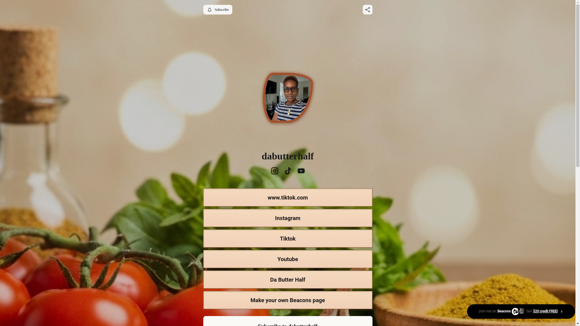 website screenshot of https://dabutterhalf.com/