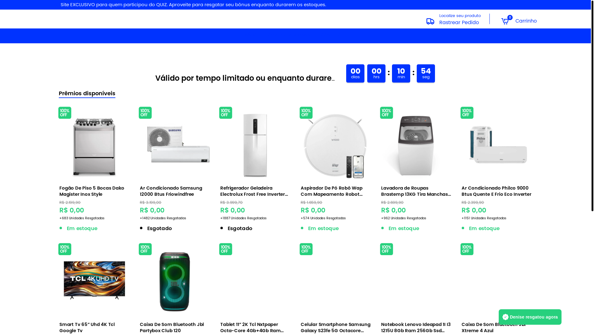 website screenshot of https://lojaentraq.site/