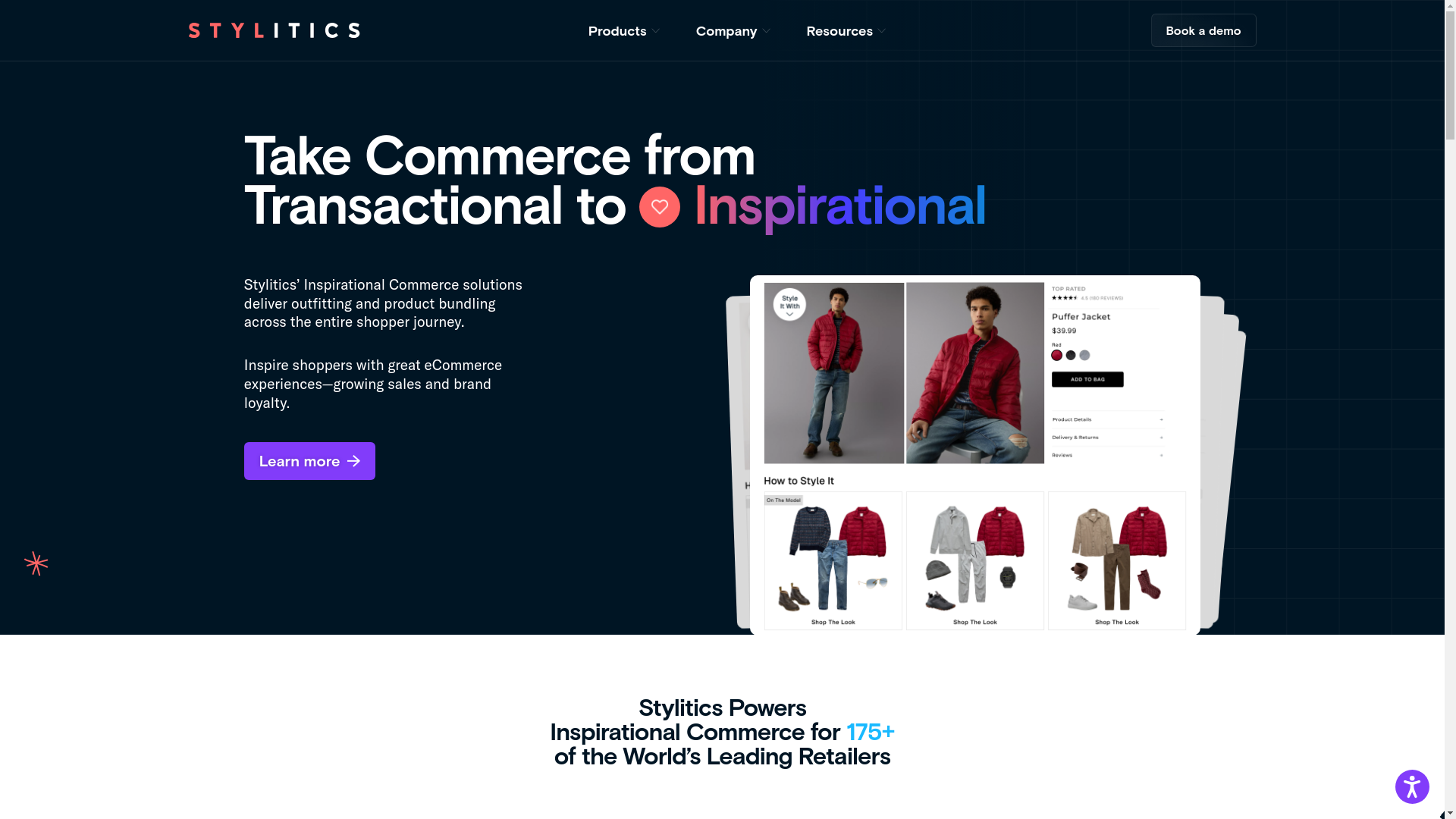 website screenshot of https://stylitics.com